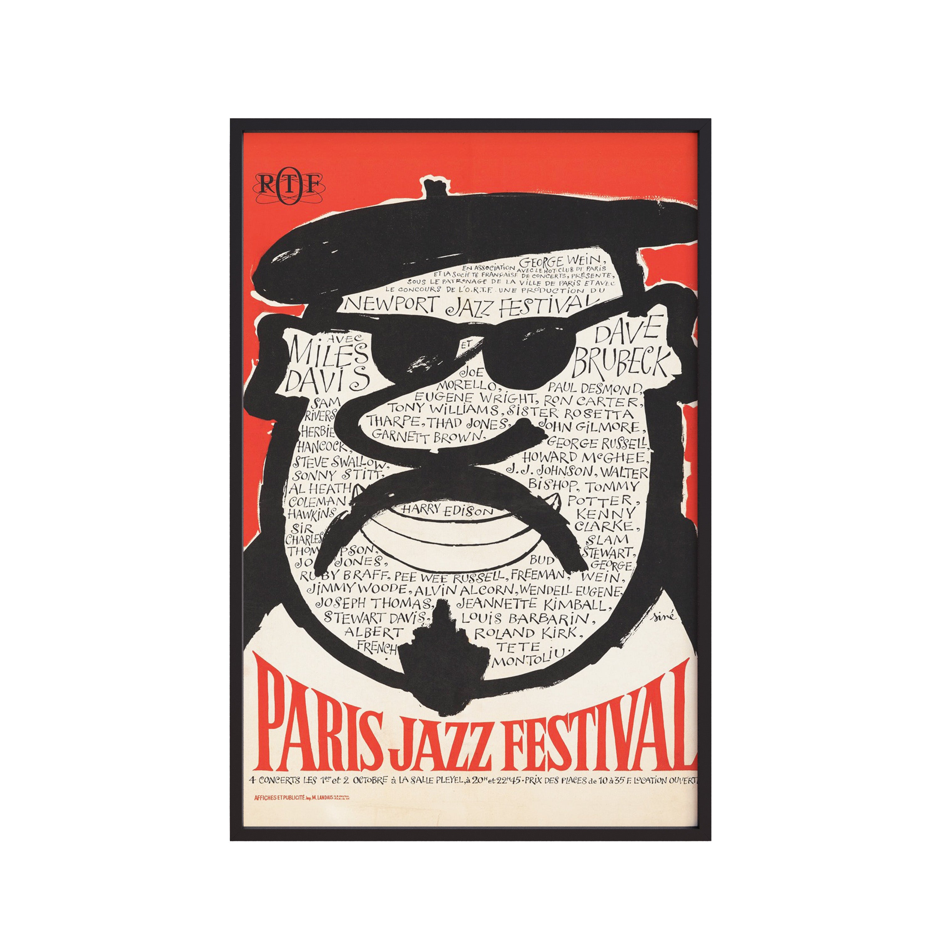 1964 パリ・ニューポート・ジャズ・フェスティバル アートポスター A2版 Paris Jazz Festival 1964 Vintage Music Poster | Art Print & Framed