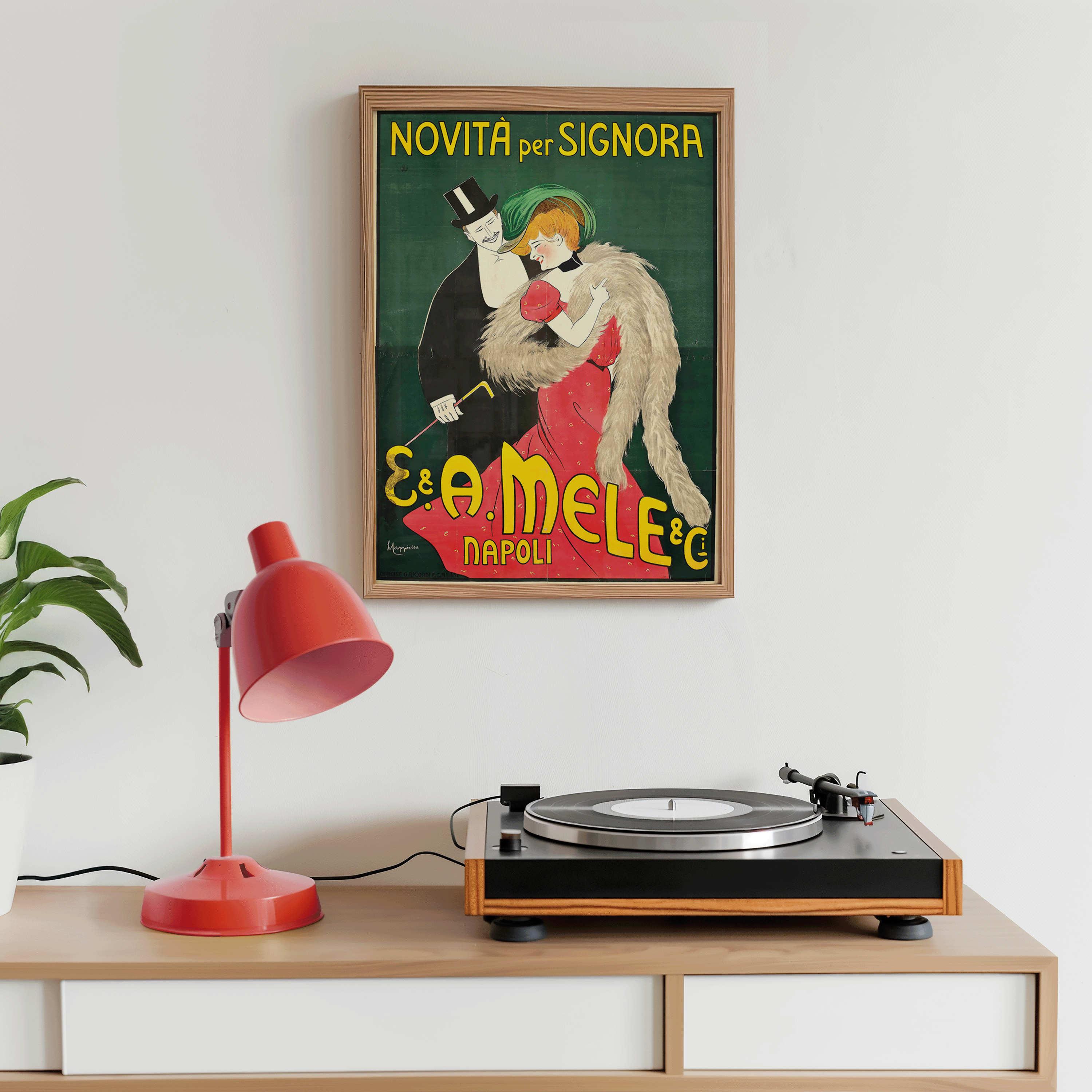 Novità per Signora- The Red Gown (1903) by Leonetto Cappiello