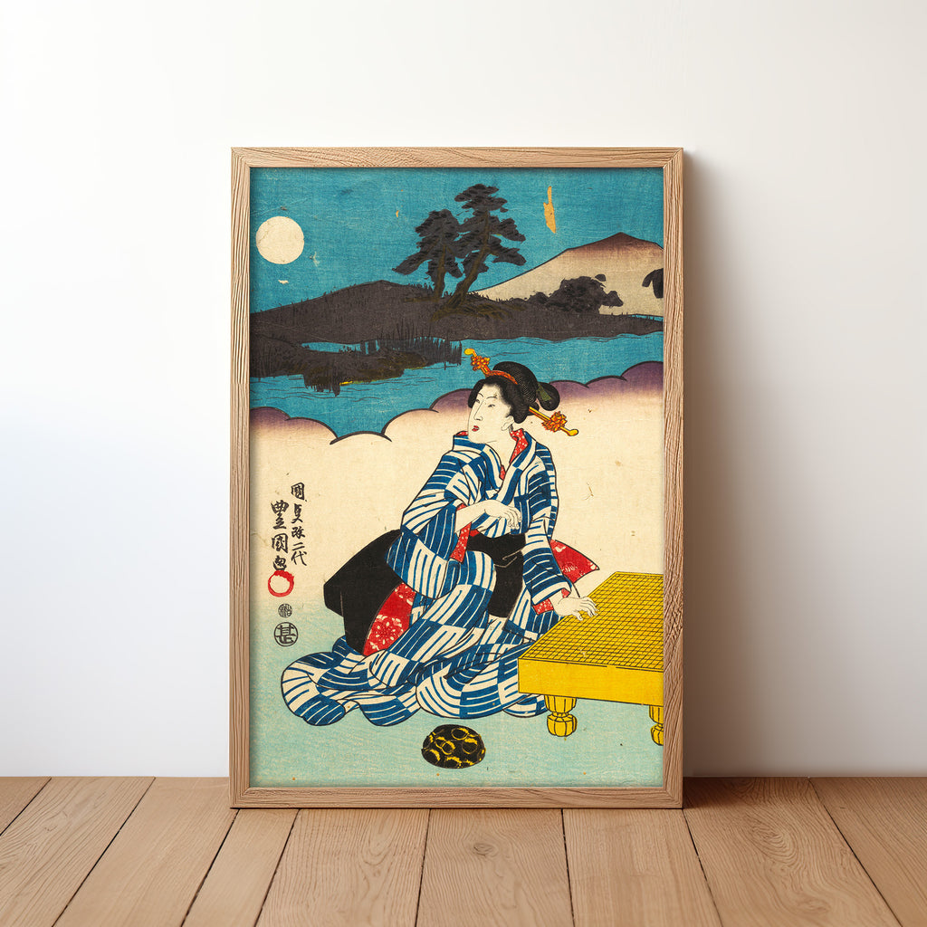 Full Moon Night (1800s) by Utagawa Kunisada