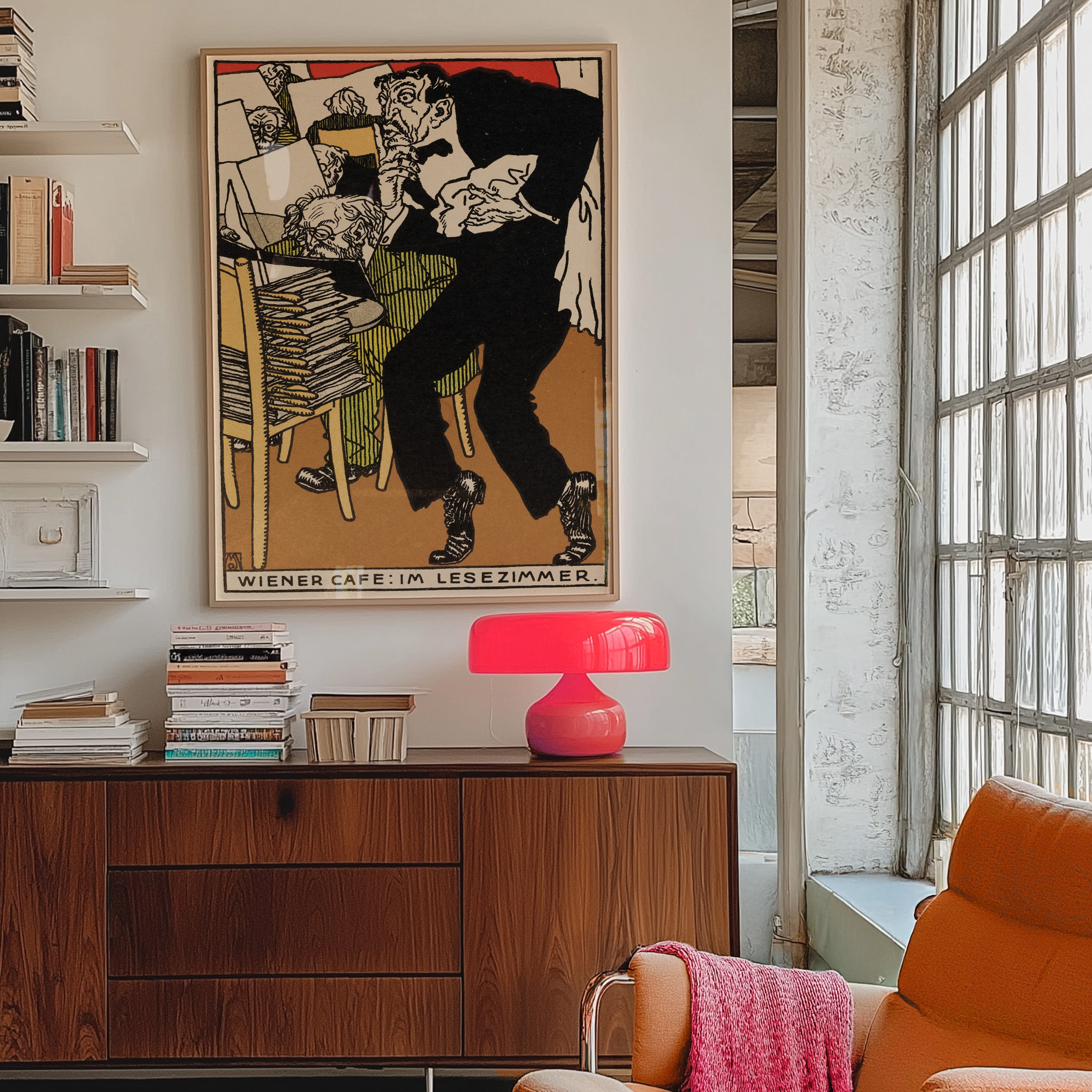 Viennese Café: In the Reading Room (1911) by Moriz Jung