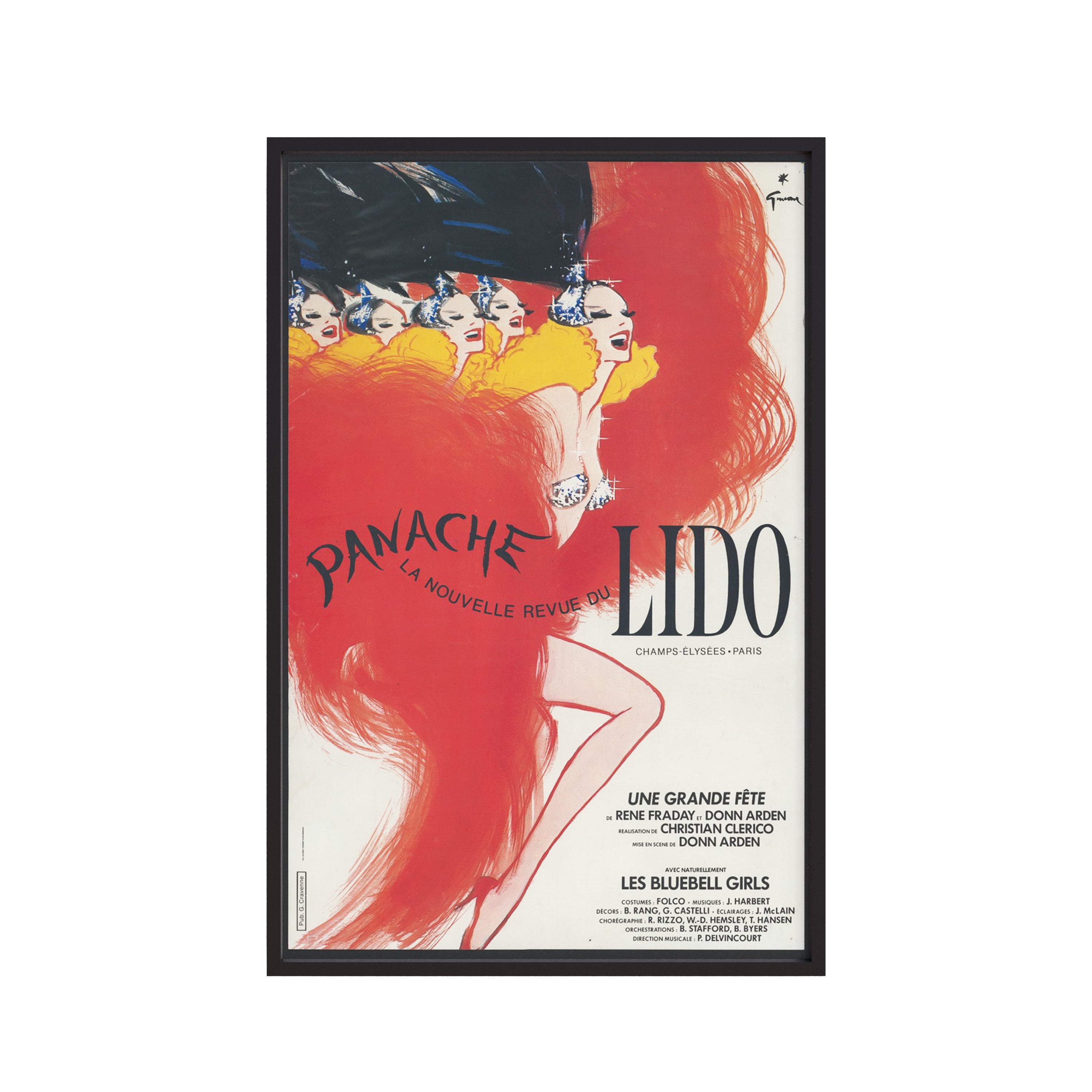 Panache du Lido – Cabaret Poster (1950s) by René Gruau