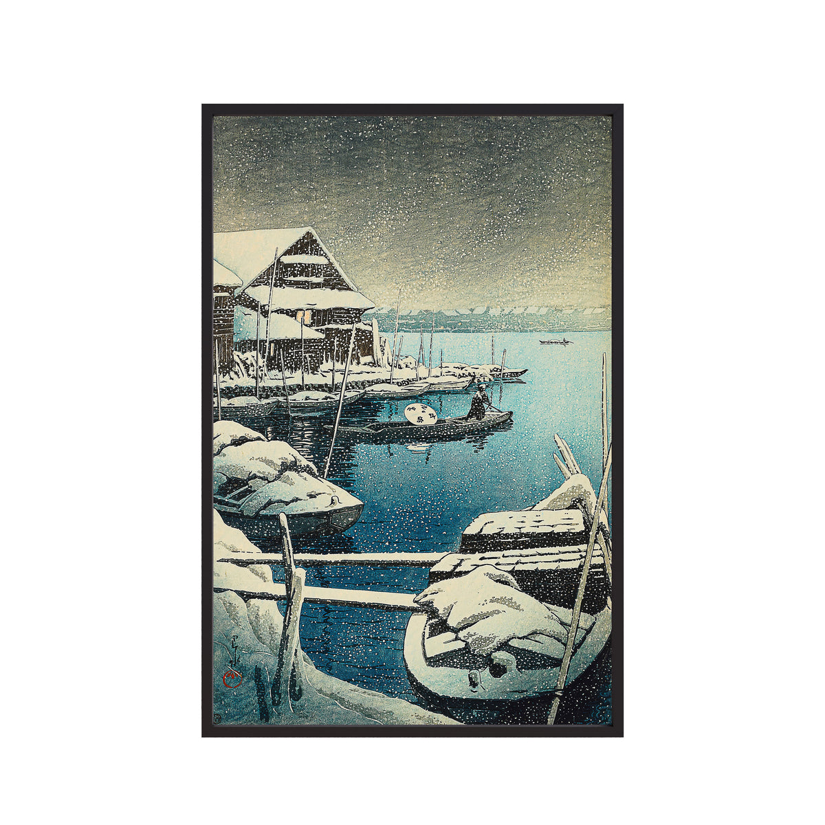 Snow at Mukojima (1931) by Kawase Hasui