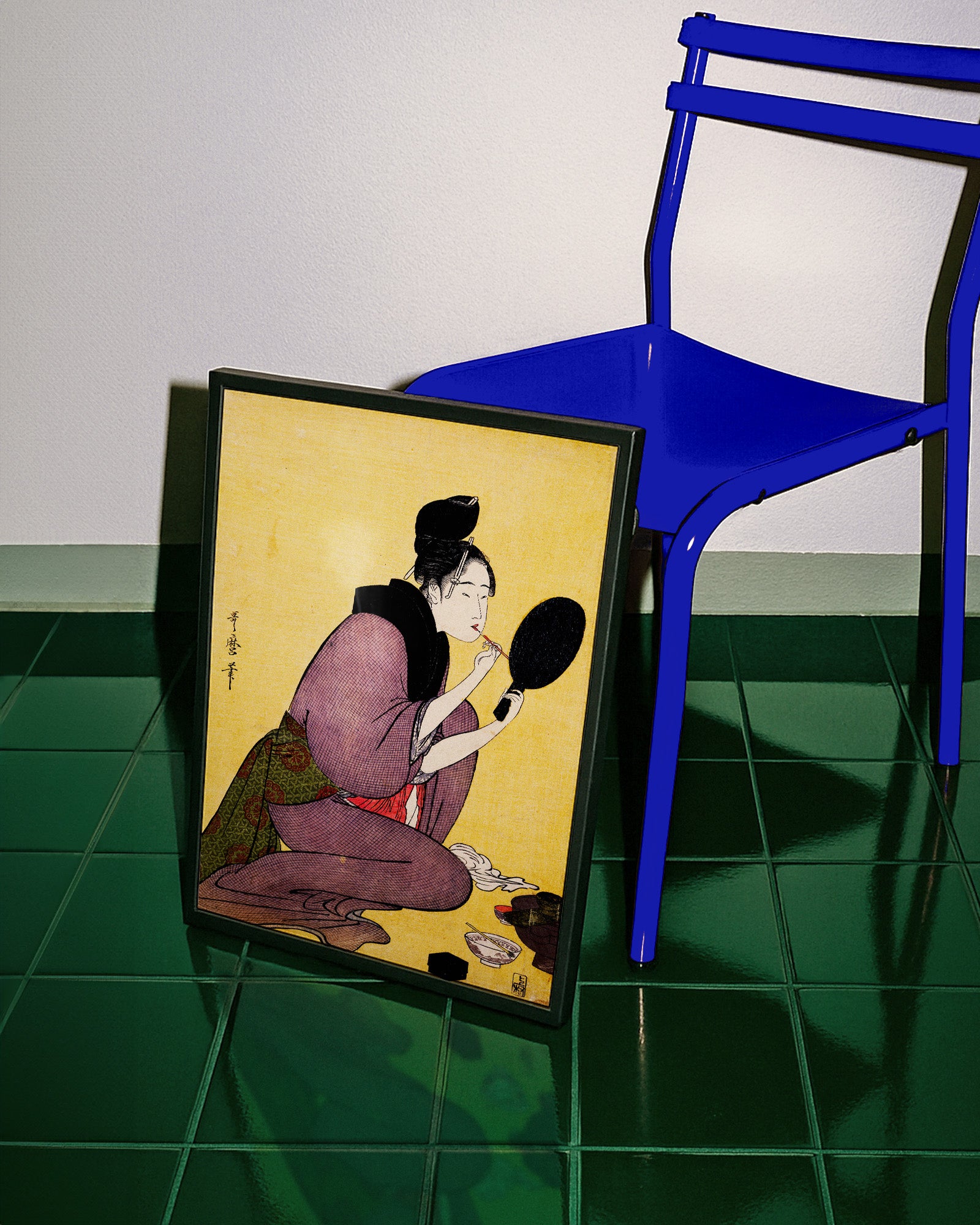 Kuchi -Beni - Painting the lips (1793-1804) by Kitagawa Utamaro