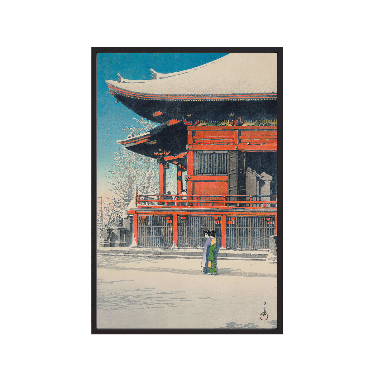 Clearing After a Snowfall at the Asakusa Kannon Temple (1926) by Kawase Hasui