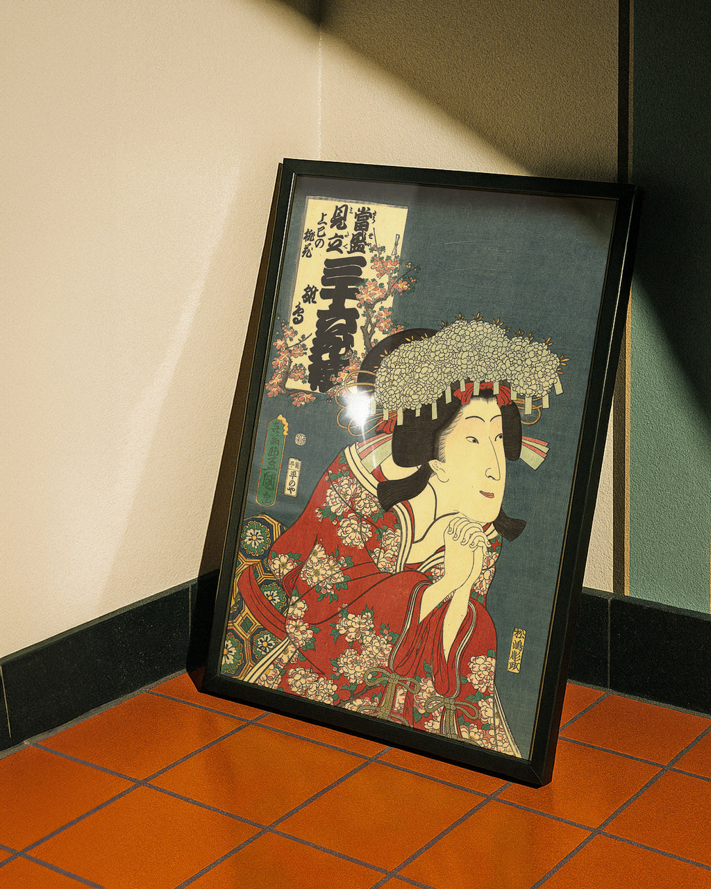 Hinadori, Peach Blossom (1862) by Utagawa Kunisada