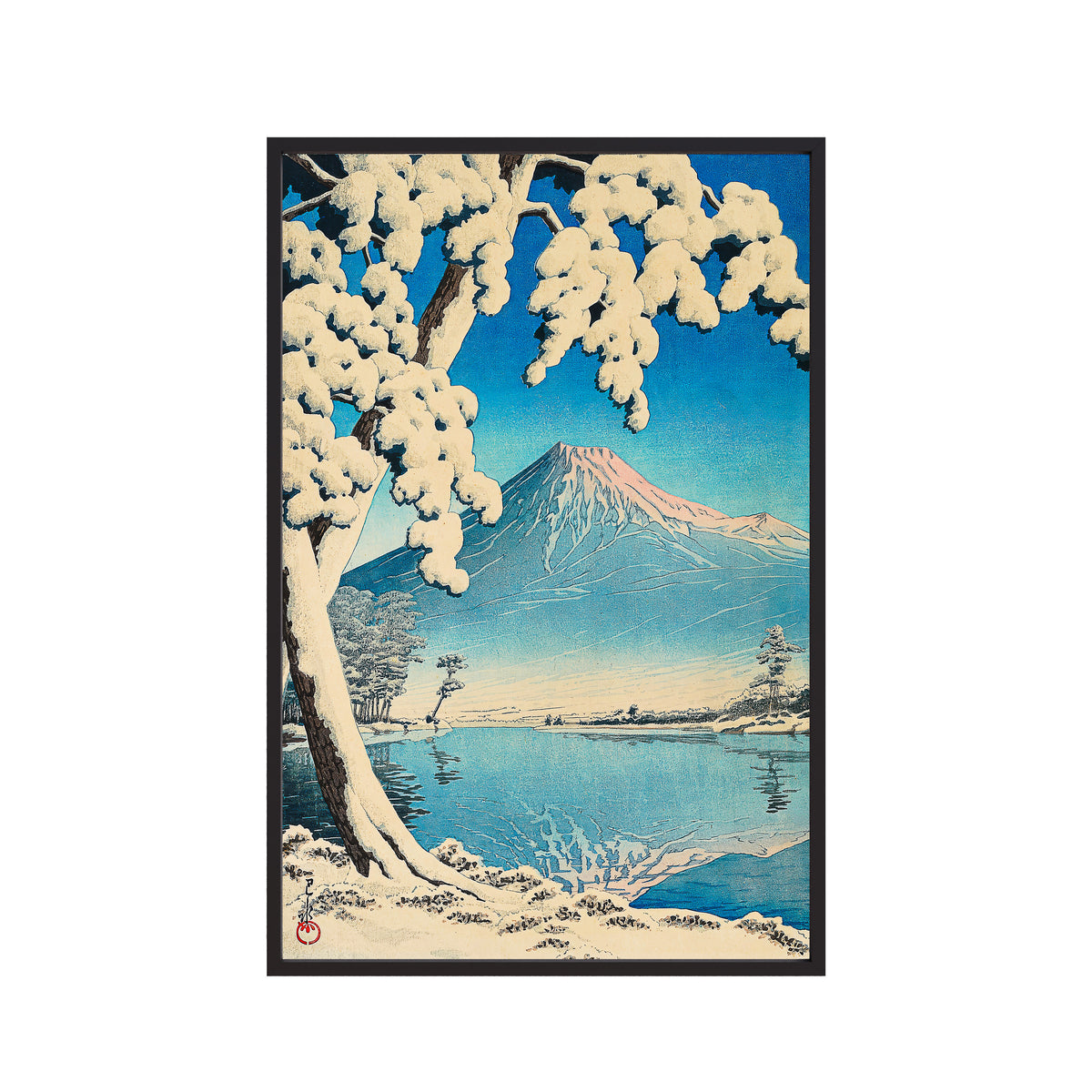 Clearing After a Snowfall on Mount Fuji, Tagonoura Beach (1932) by Kawase Hasui