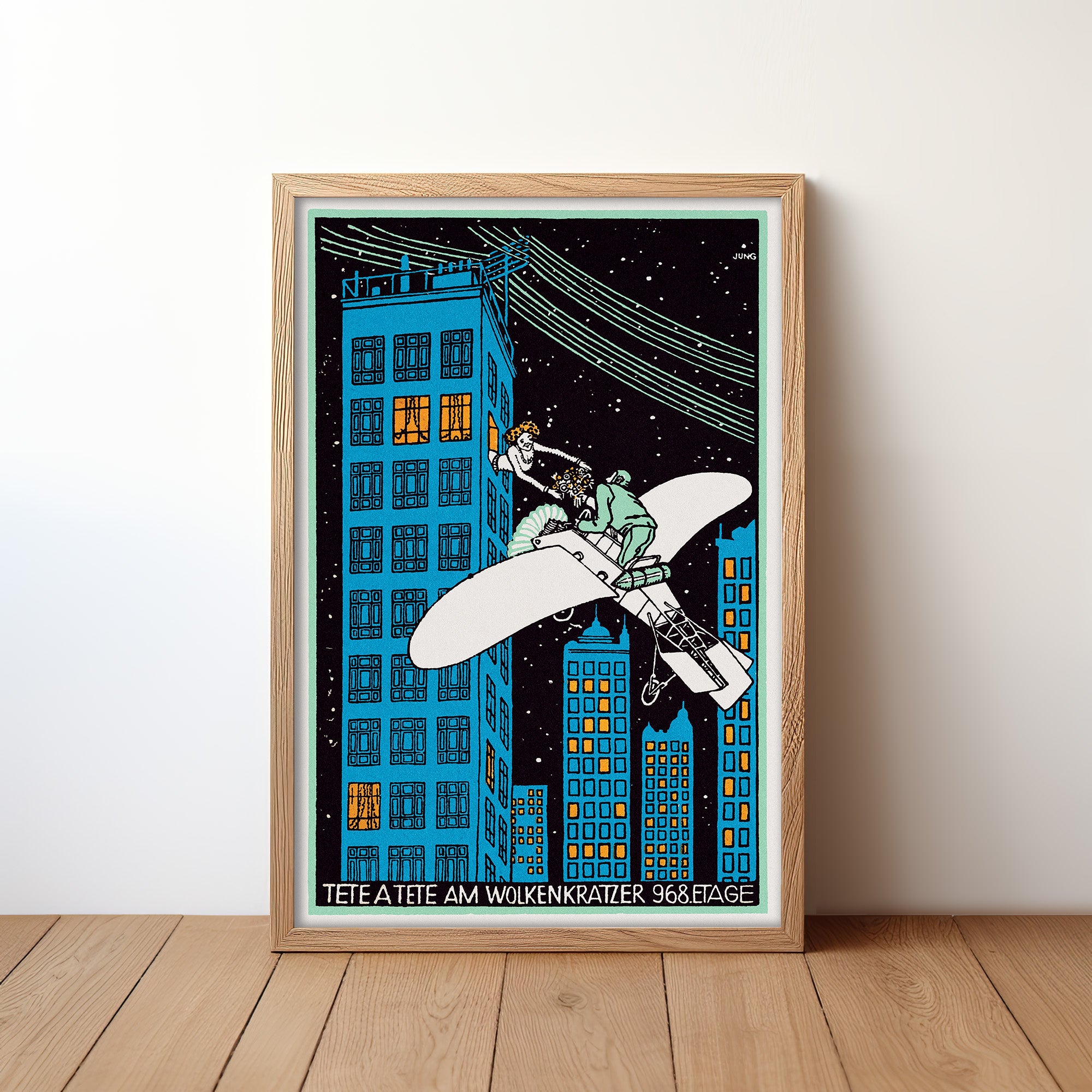 Tête á Tête on the 968th Floor of a Skyscraper (1911) by Moriz Jung