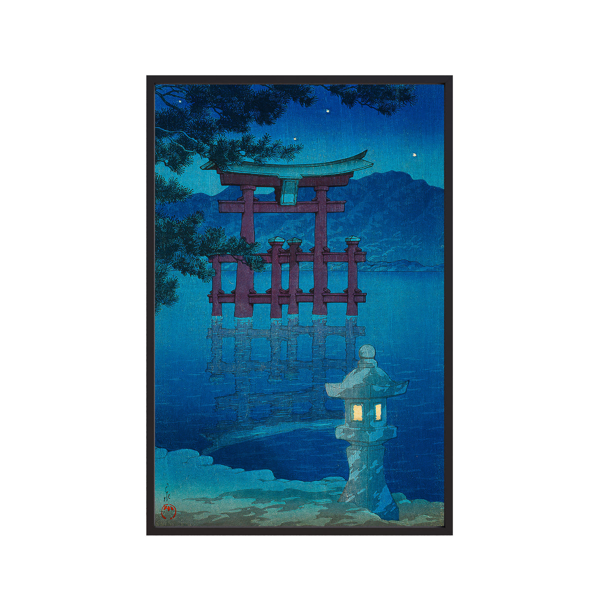 Starlit Night at Miyajima (1928) by Kawase Hasui