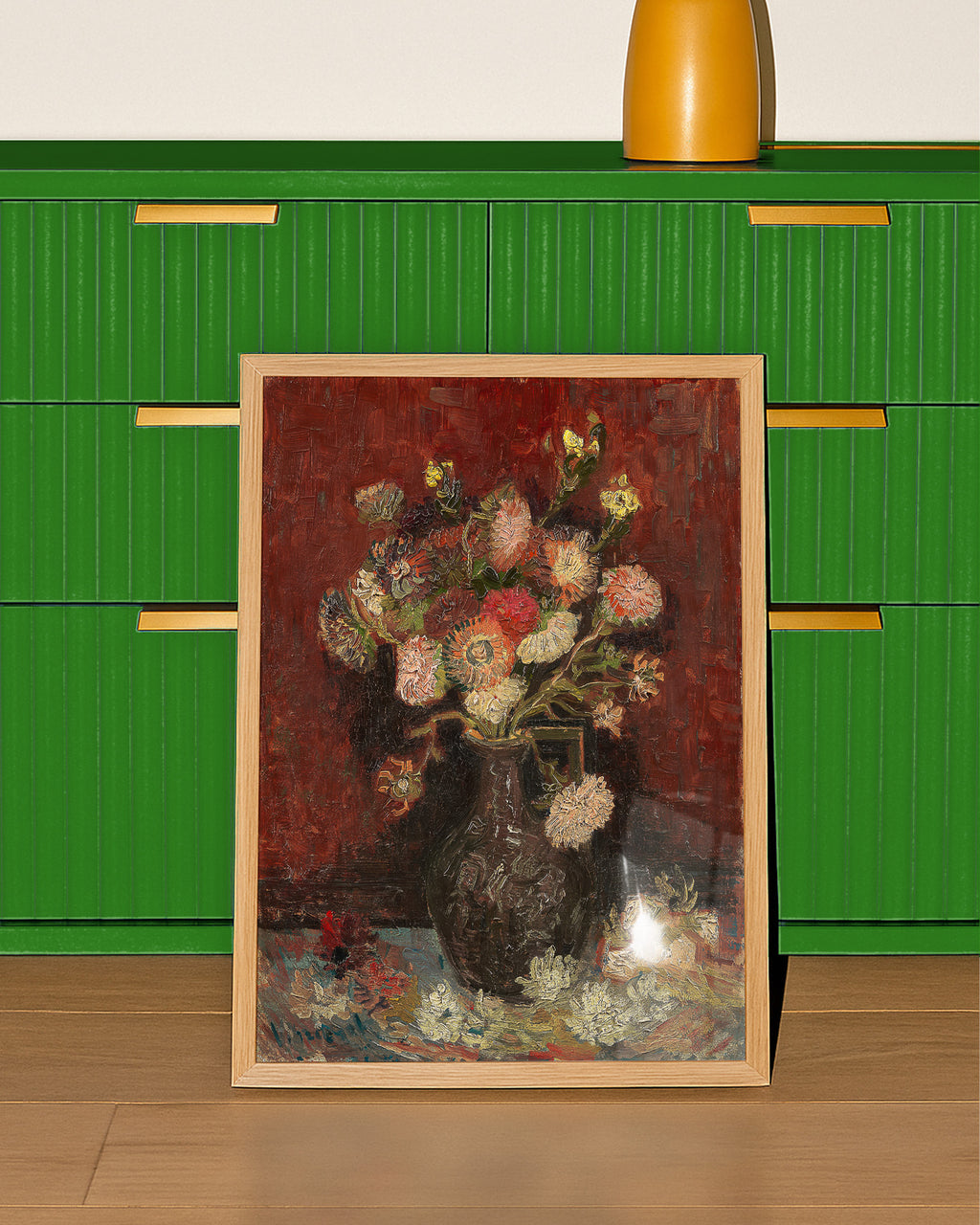 Vase with Chinese Asters and Gladioli (1886) by Vincent van Gogh