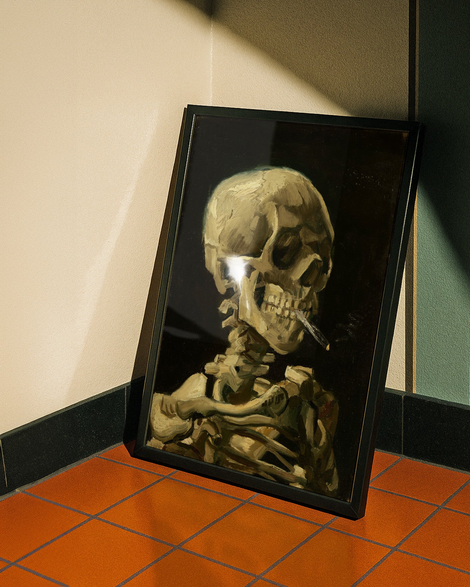 van gogh head of a skeleton with burning cigarette Head of a Skeleton with a Burning Cigarette by Van Gogh