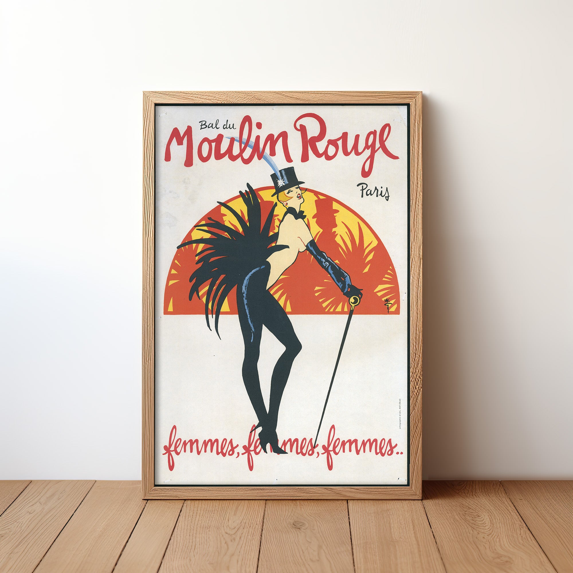 Bal du Moulin Rouge – Cabaret Poster by René Gruau (1950s)