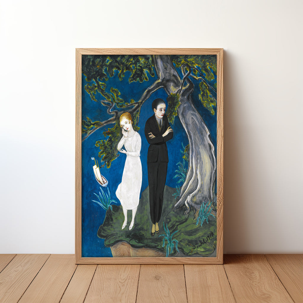 Young Man in Black, Girl in White (1919) by Nils Dardel