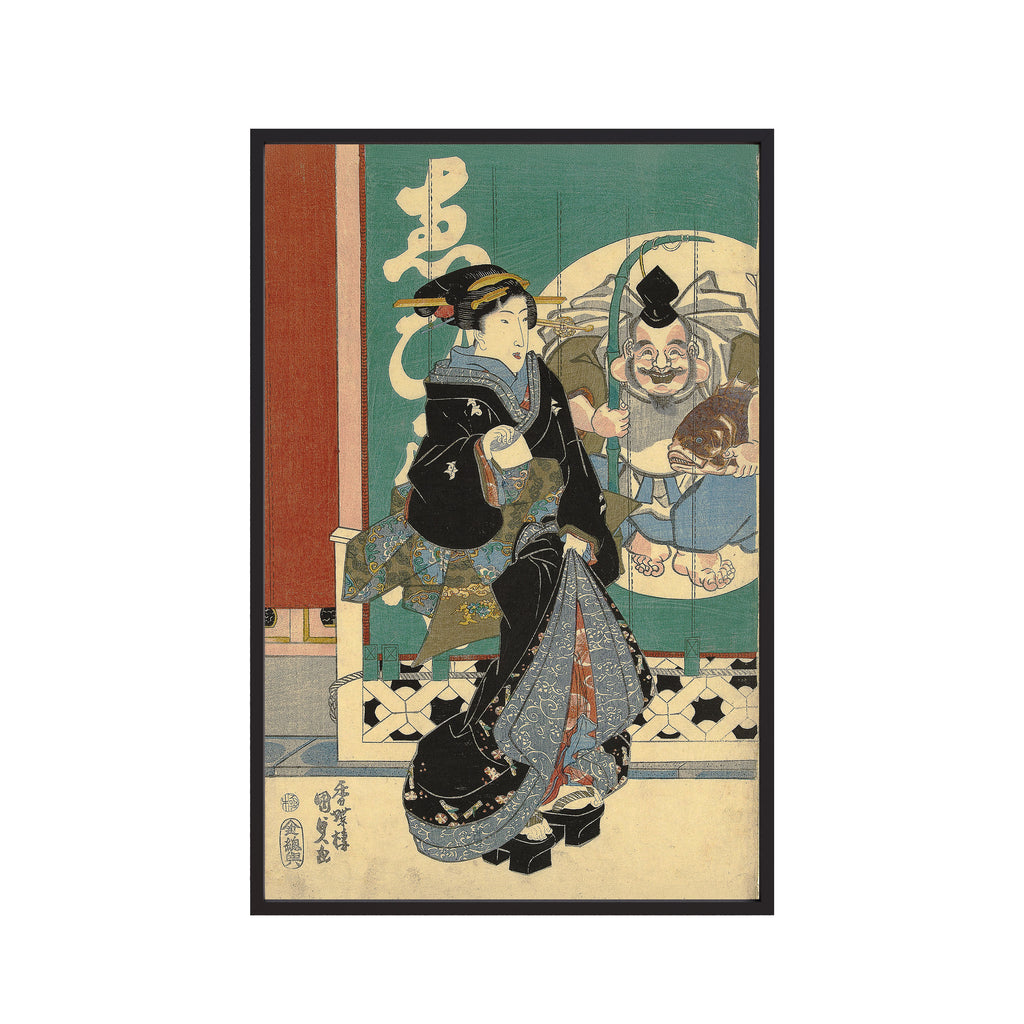 Woman at the Ebisuya Store (c. 1842) by Utagawa Kunisada