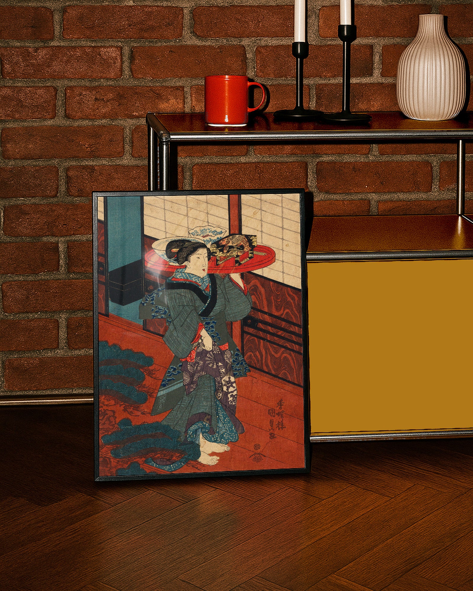 Ryōri o hakobu nakai (1800s) by Utagawa Kunisada