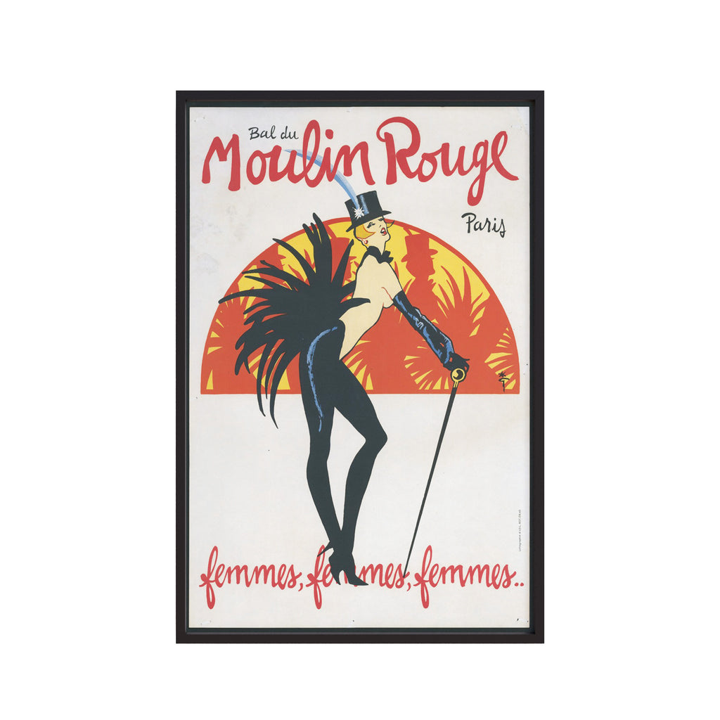Bal du Moulin Rouge – Cabaret Poster by René Gruau (1950s)