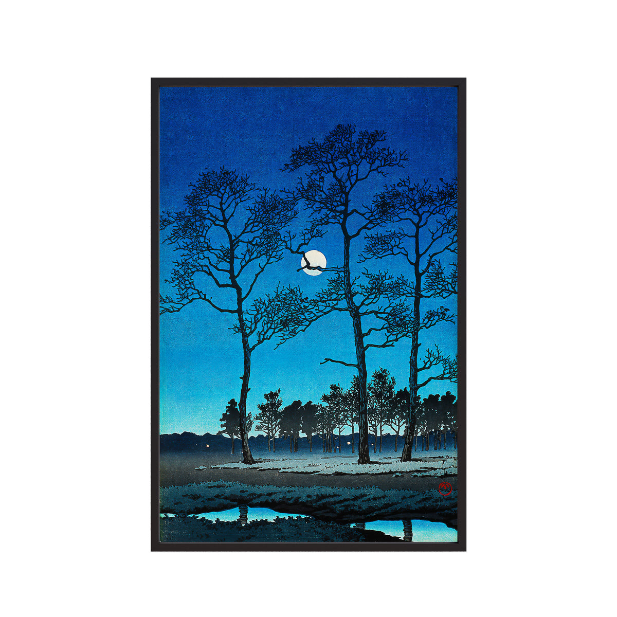 Winter Moon at Toyamagahara (1931) by Kawase Hasui