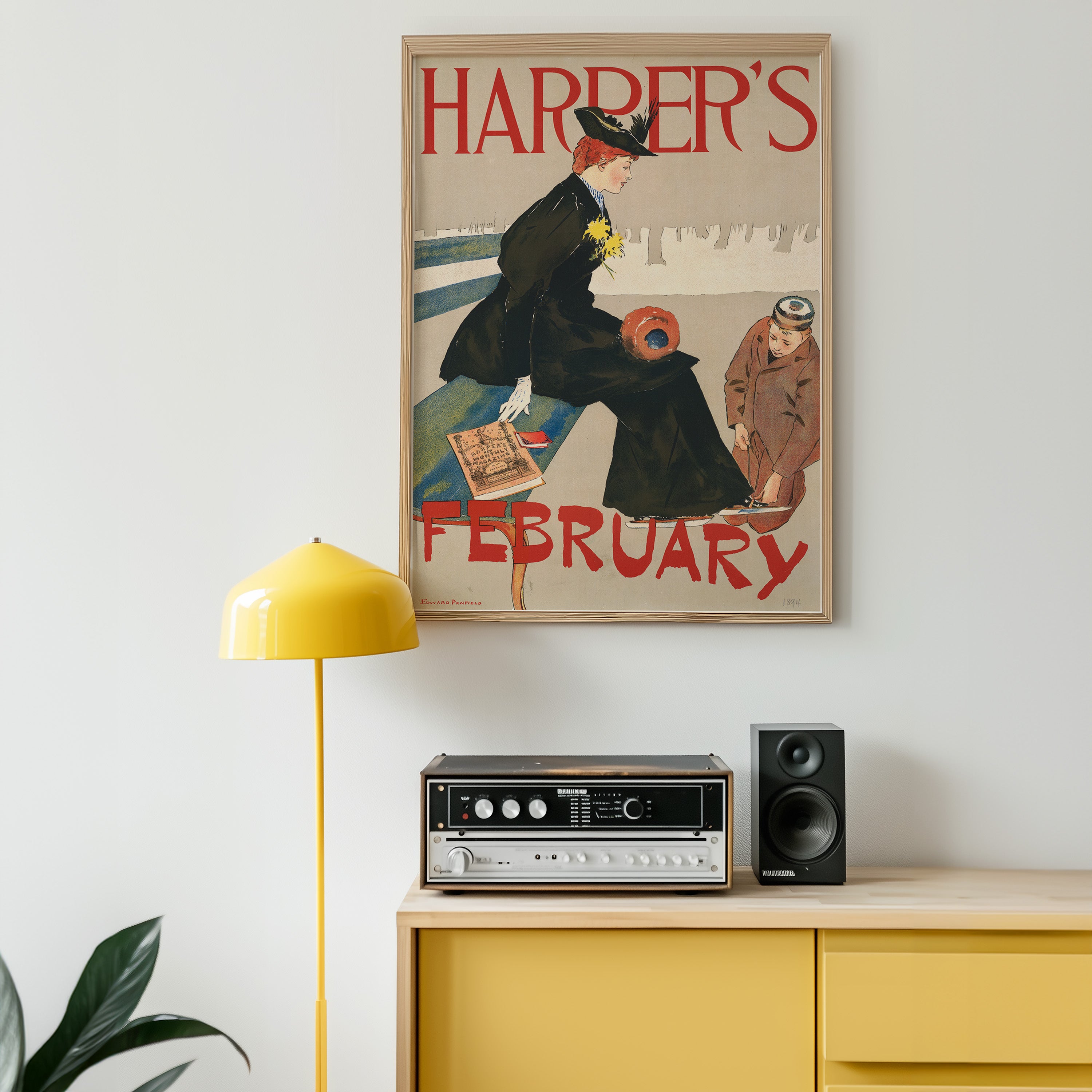 Harper’s February (1894) by Edward Penfield