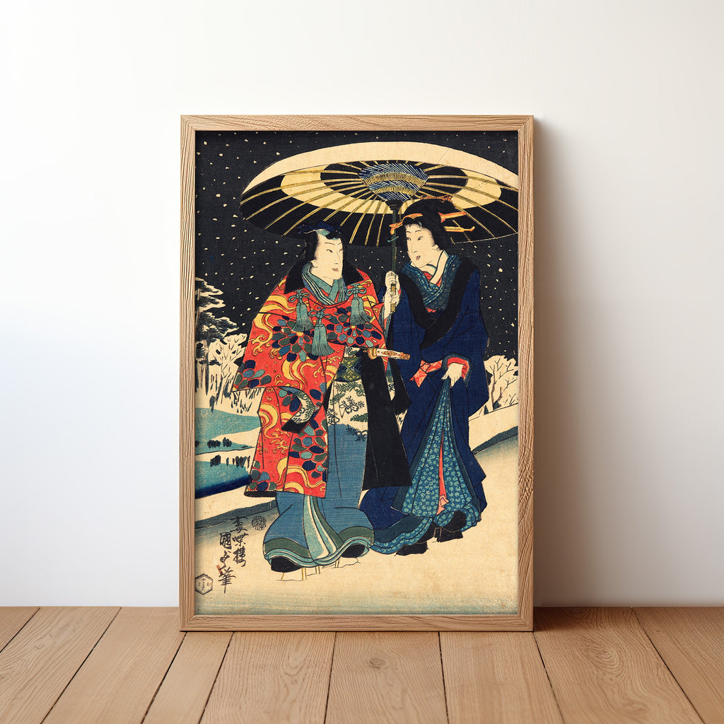 Snow Scene (1800s) by Utagawa Kunisada