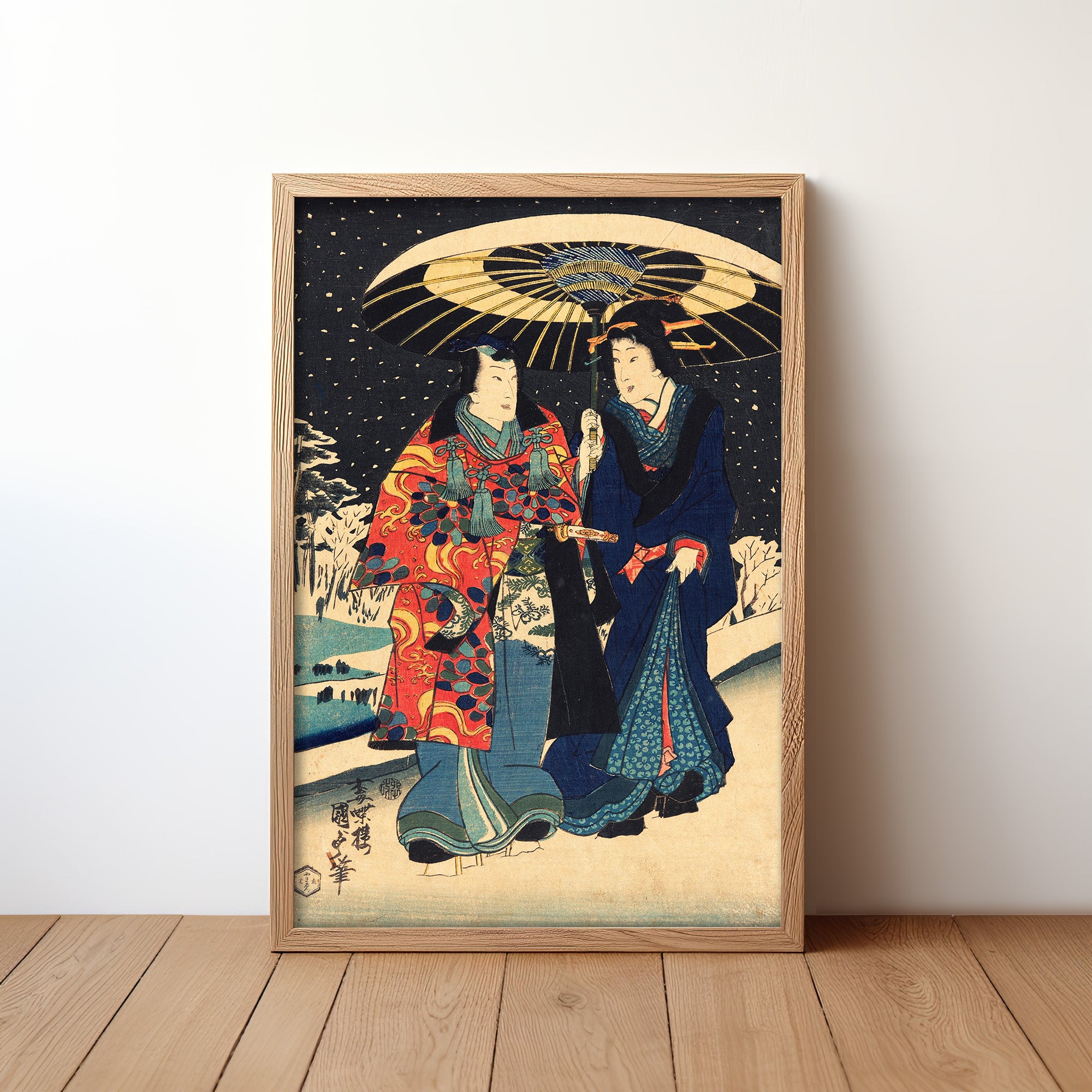 Snow Scene (1800s) by Utagawa Kunisada