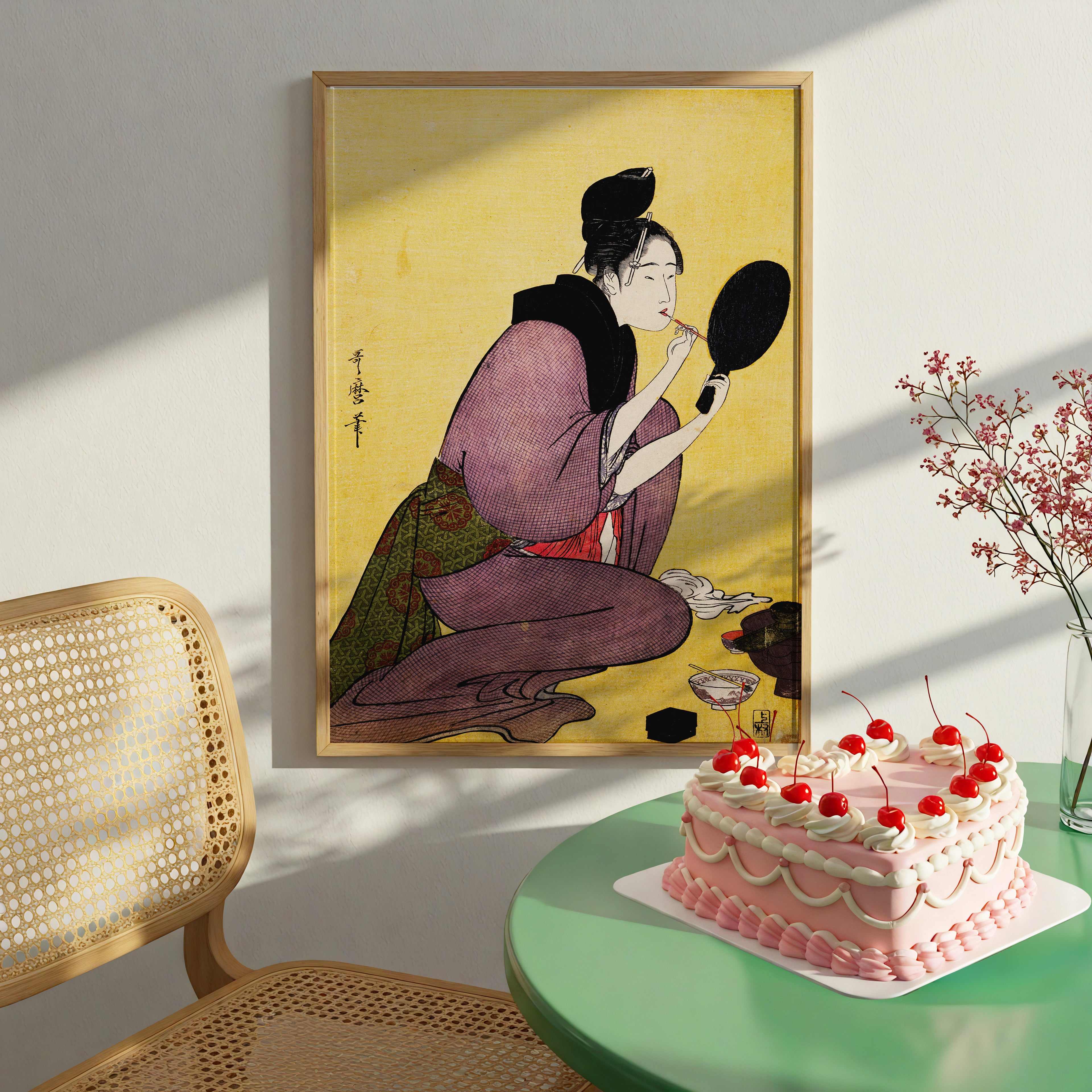 Kuchi -Beni - Painting the lips (1793-1804) by Kitagawa Utamaro