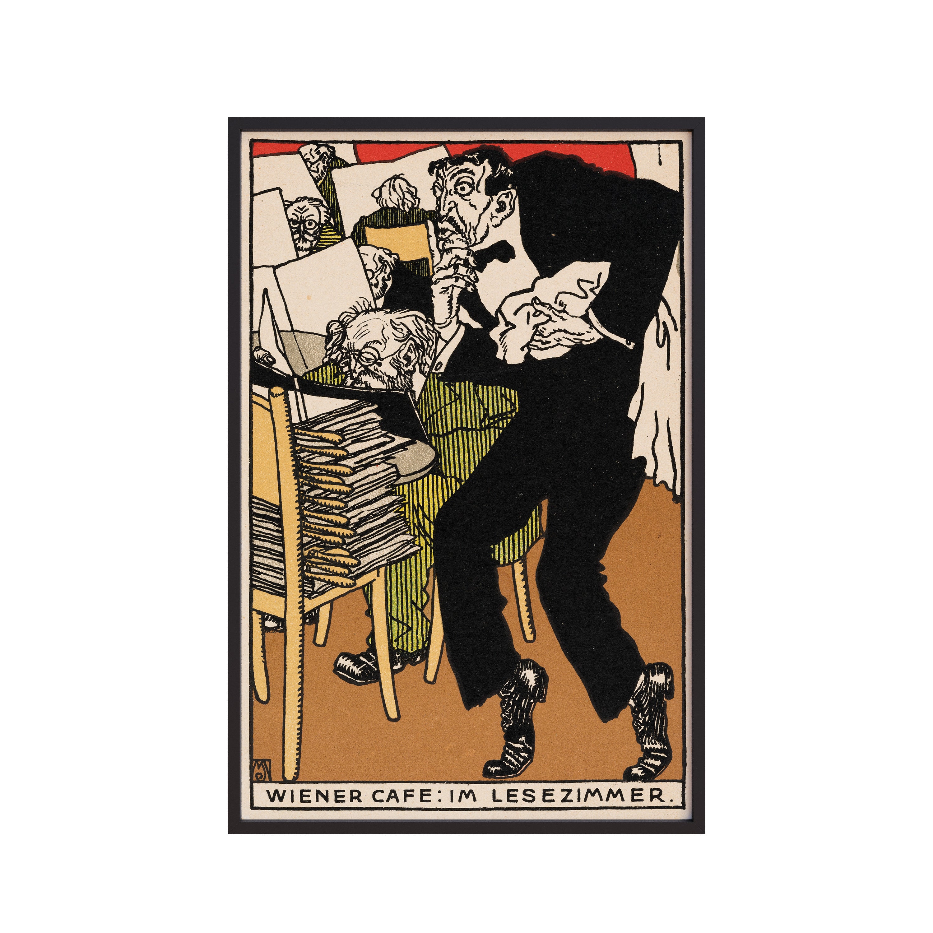 Viennese Café: In the Reading Room (1911) by Moriz Jung