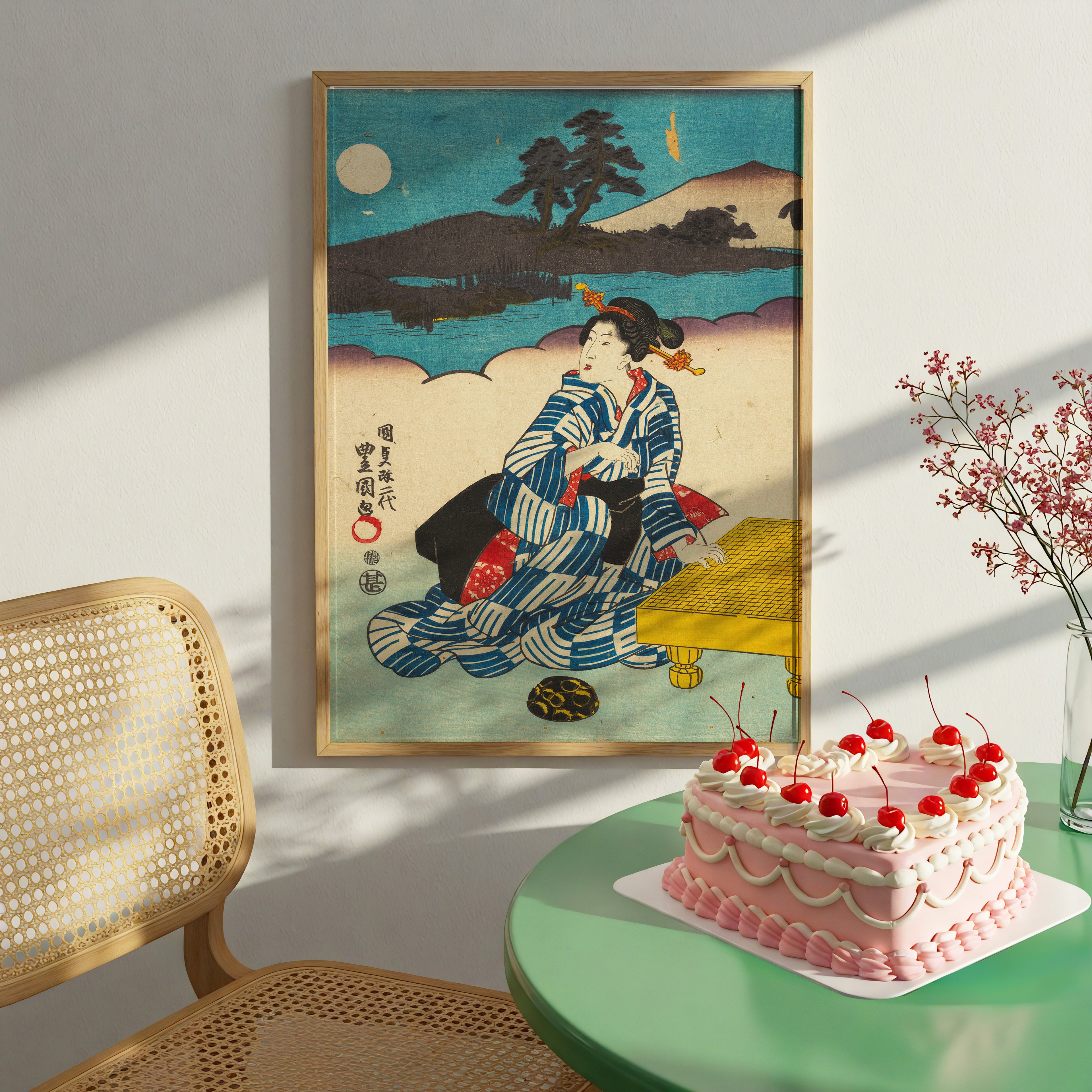 Full Moon Night (1800s) by Utagawa Kunisada