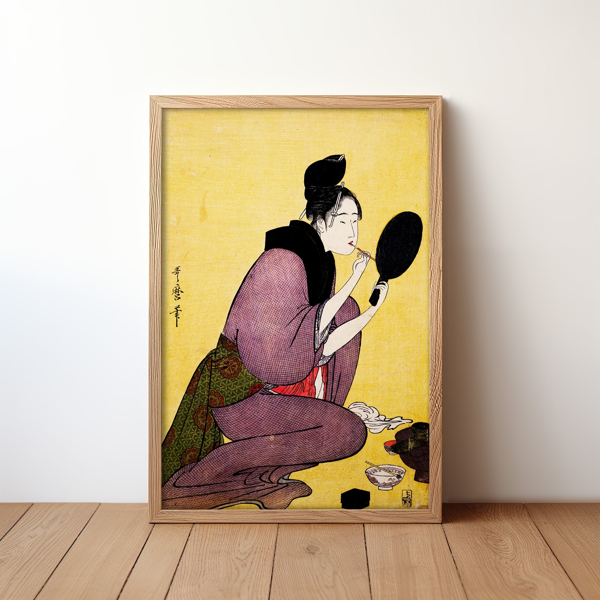 Kuchi -Beni - Painting the lips (1793-1804) by Kitagawa Utamaro