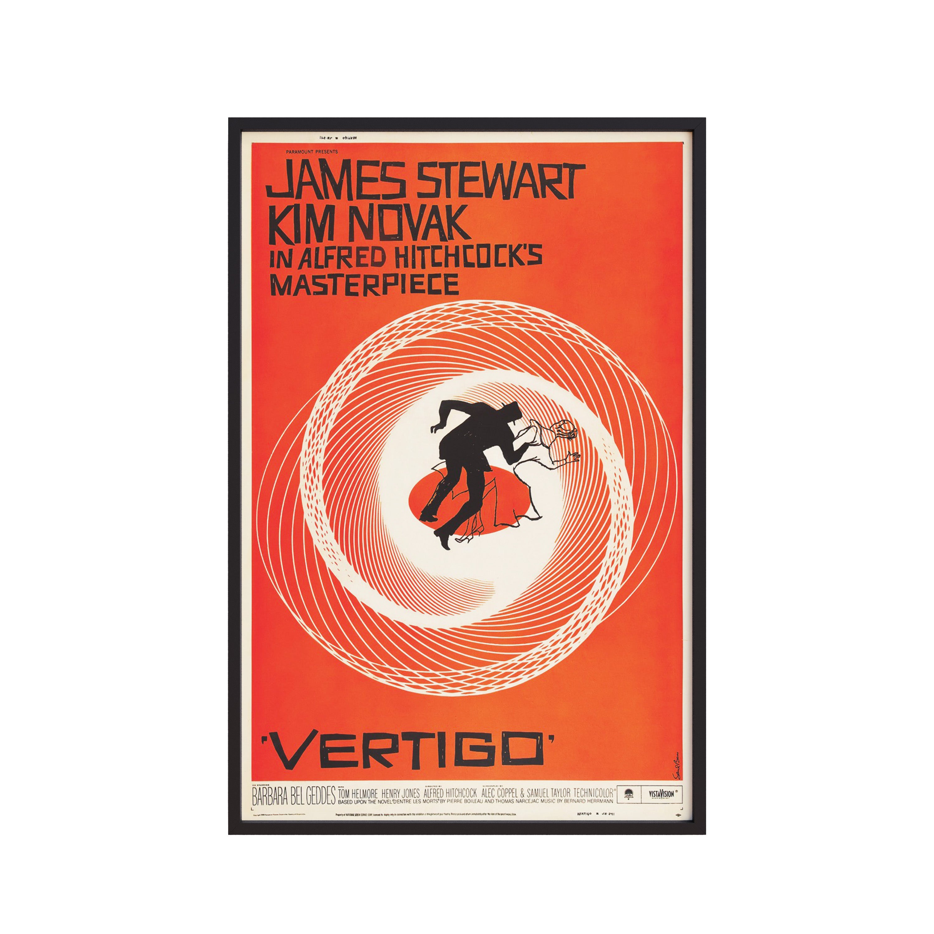 Vertigo Theatrical Release Poster (1958) by Saul Bass