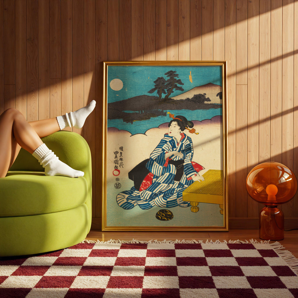 Full Moon Night (1800s) by Utagawa Kunisada