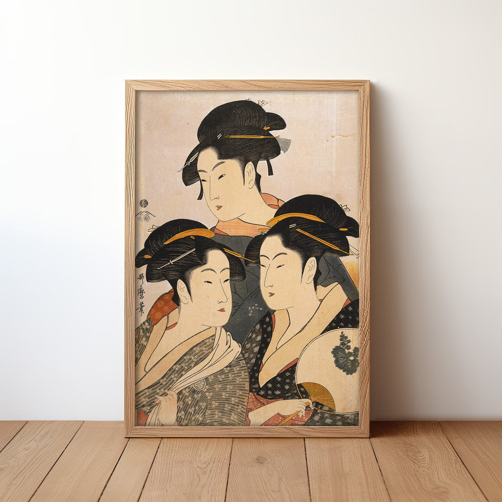 Three Beauties of the Present Day (c. 1793) by Kitagawa Utamaro