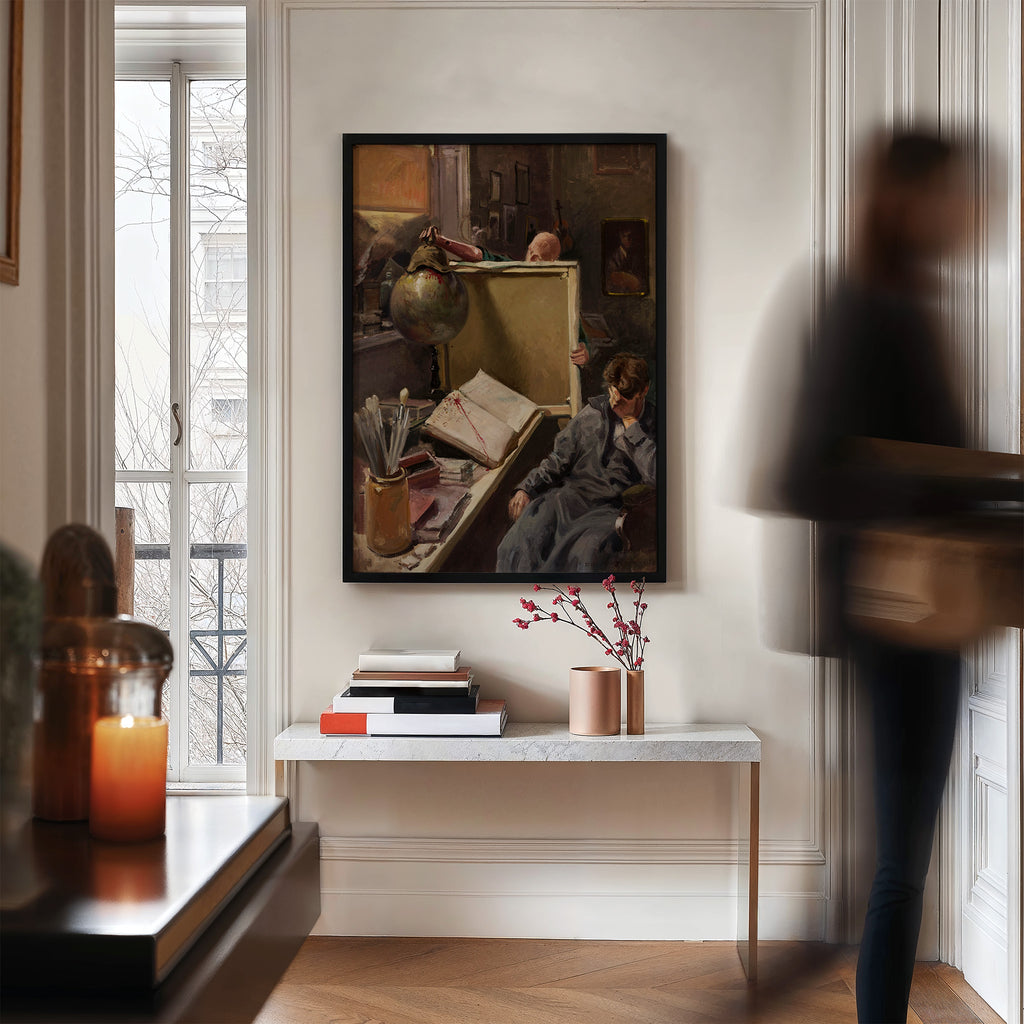 Scene in the Painter’s Studio (1920s) by Józef Rapacki
