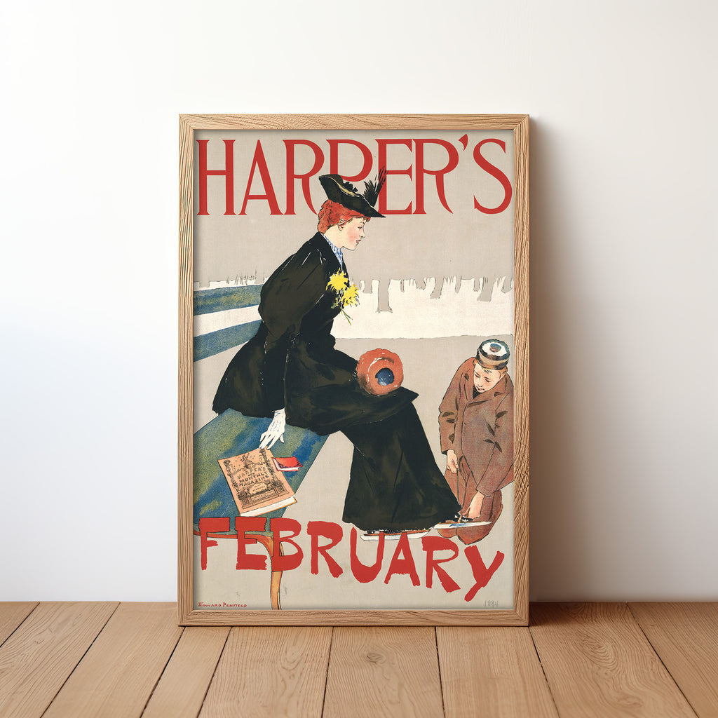 Harper’s February (1894) by Edward Penfield