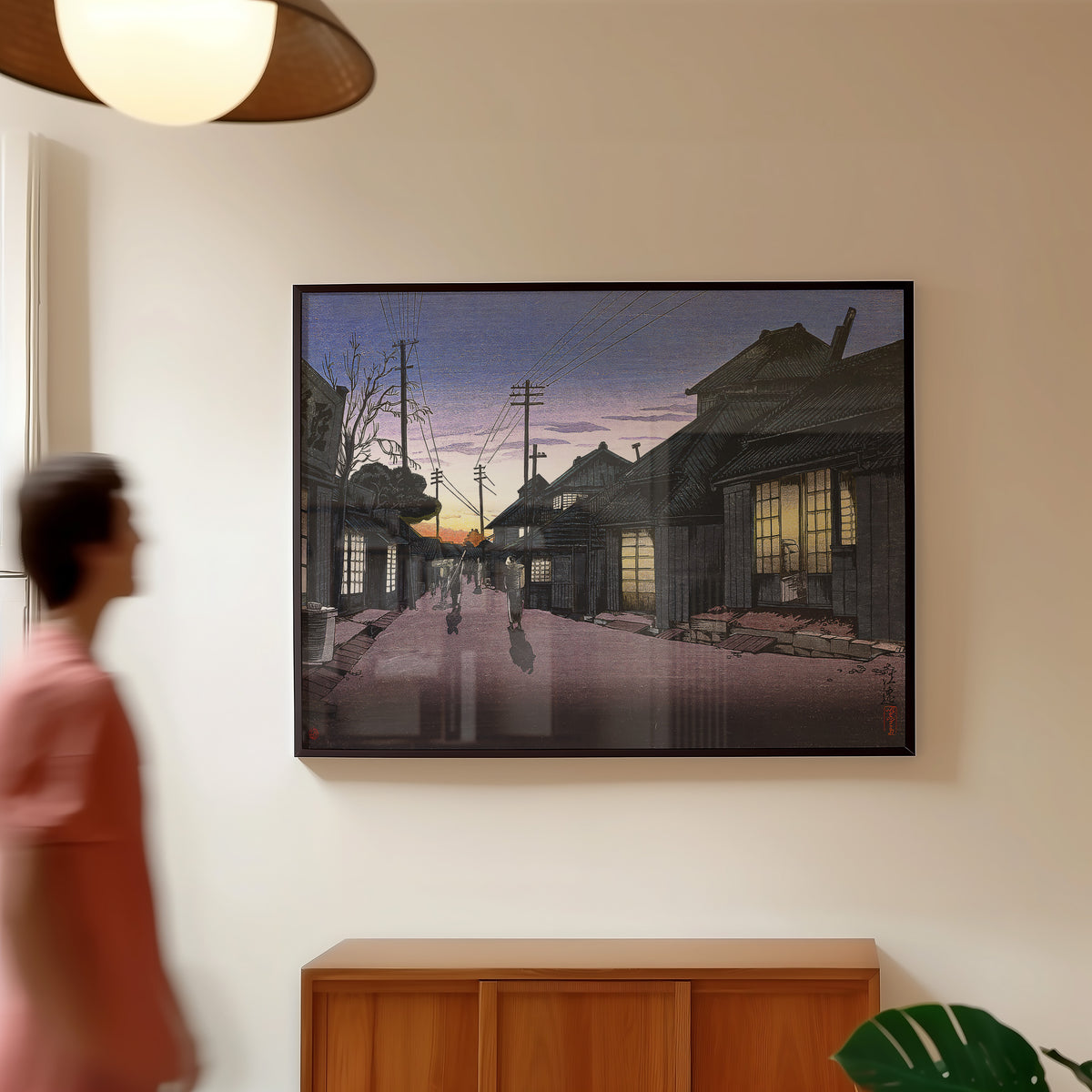 Twilight at Imamiya Street, Chōshi (1932) by Ishiwata Kōitsu
