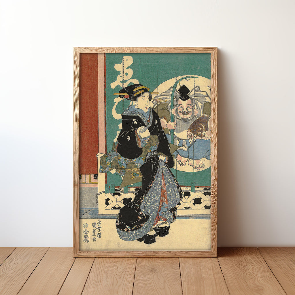 Woman at the Ebisuya Store (c. 1842) by Utagawa Kunisada
