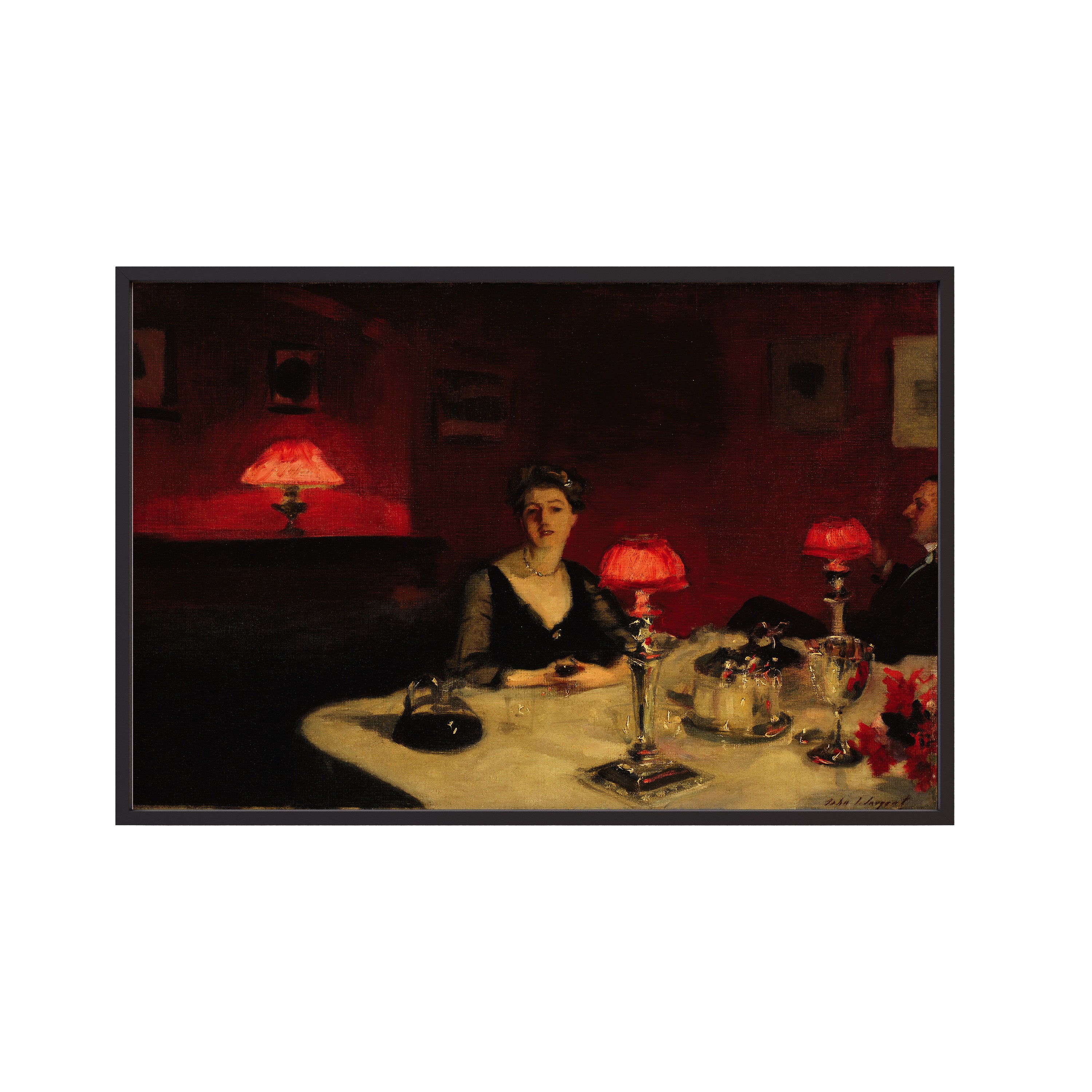 Le Verre De Porto- A Dinner Table At Night by John Singer Sargent