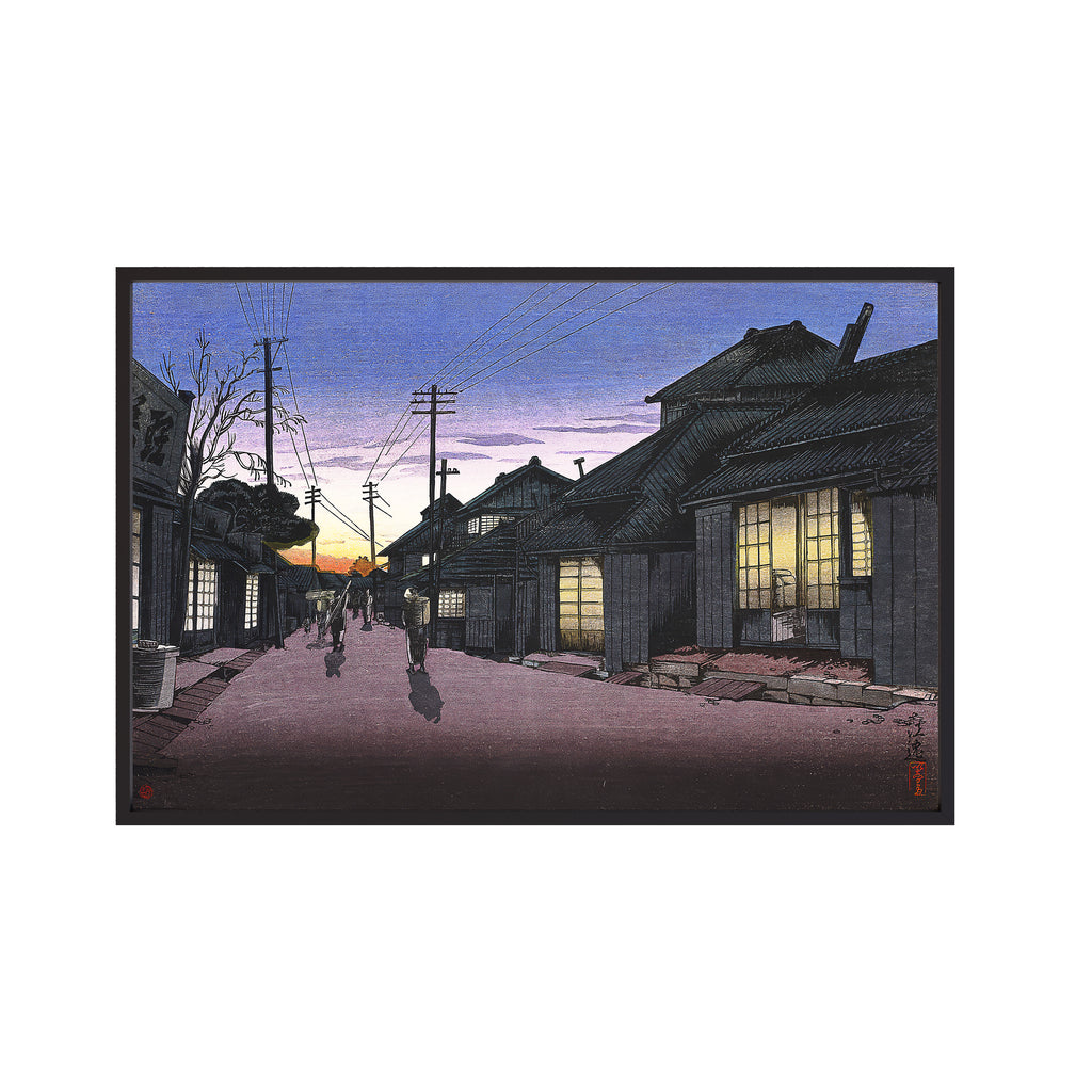 Twilight at Imamiya Street, Chōshi (1932) by Ishiwata Kōitsu