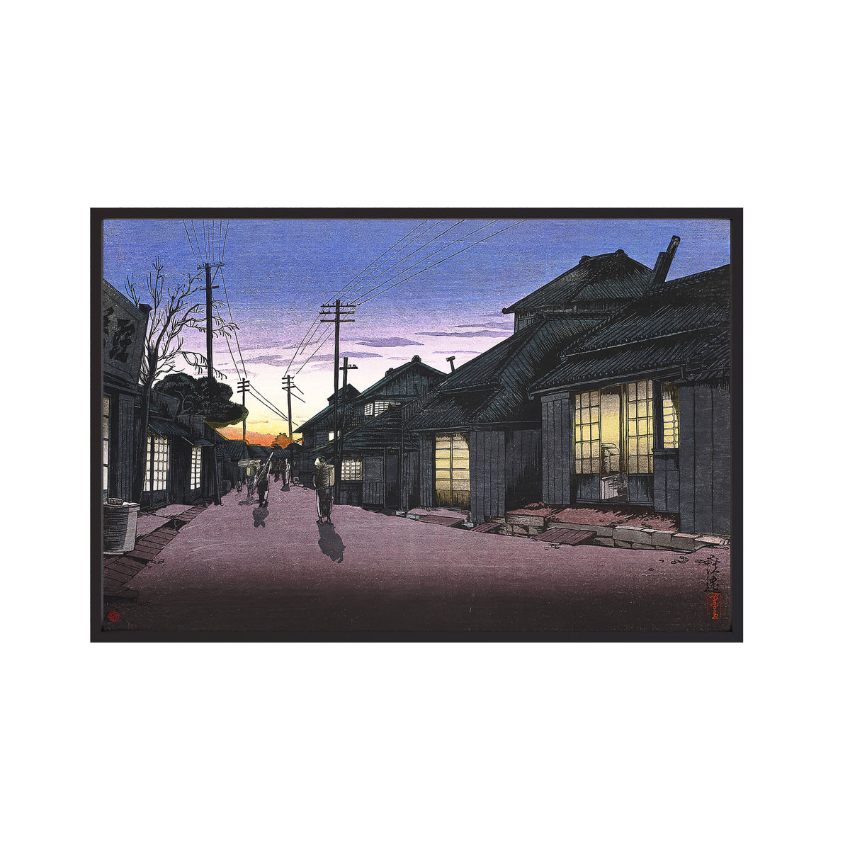 Twilight at Imamiya Street, Chōshi (1932) by Ishiwata Kōitsu