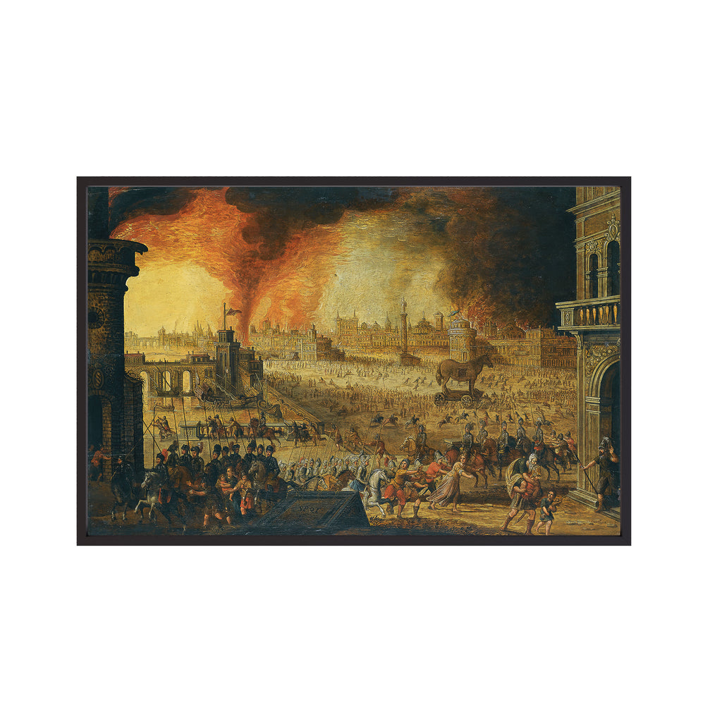 The Burning of Troy (17th Century) by Flemish School