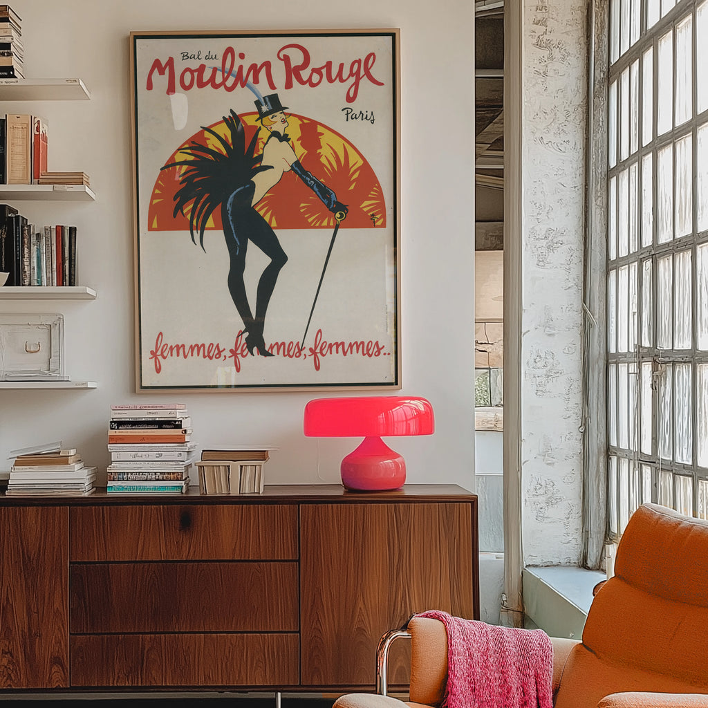Bal du Moulin Rouge – Cabaret Poster by René Gruau (1950s)