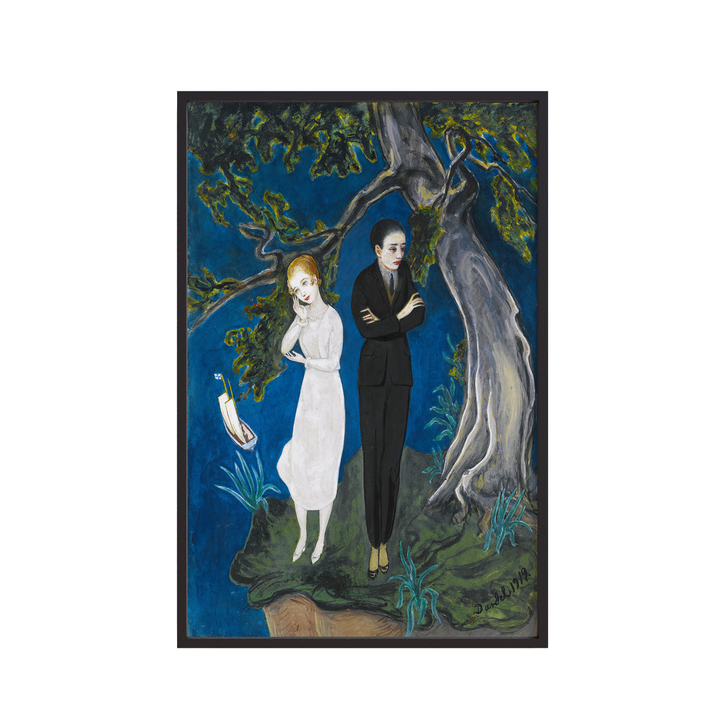 Young Man in Black, Girl in White (1919) by Nils Dardel