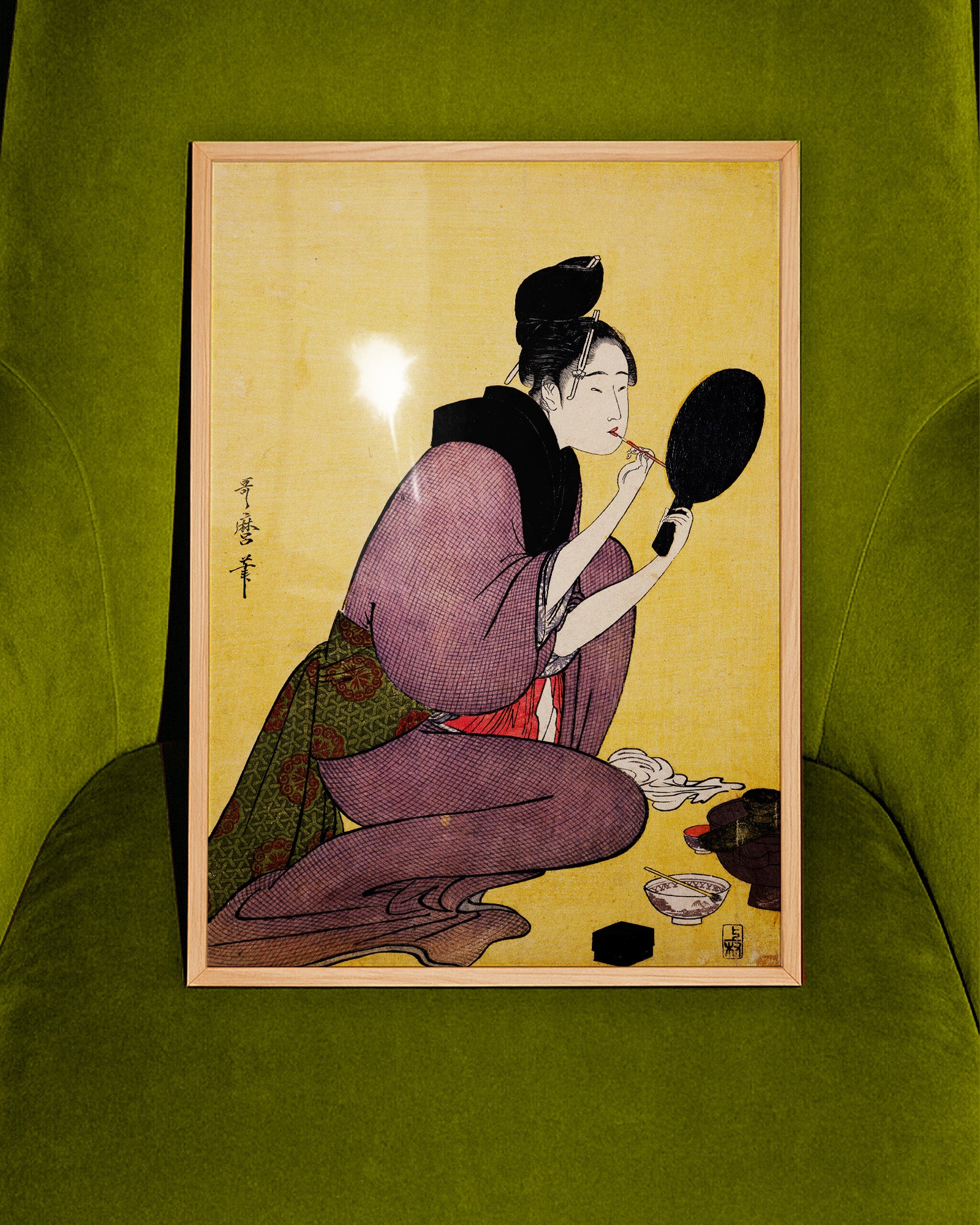 Kuchi -Beni - Painting the lips (1793-1804) by Kitagawa Utamaro
