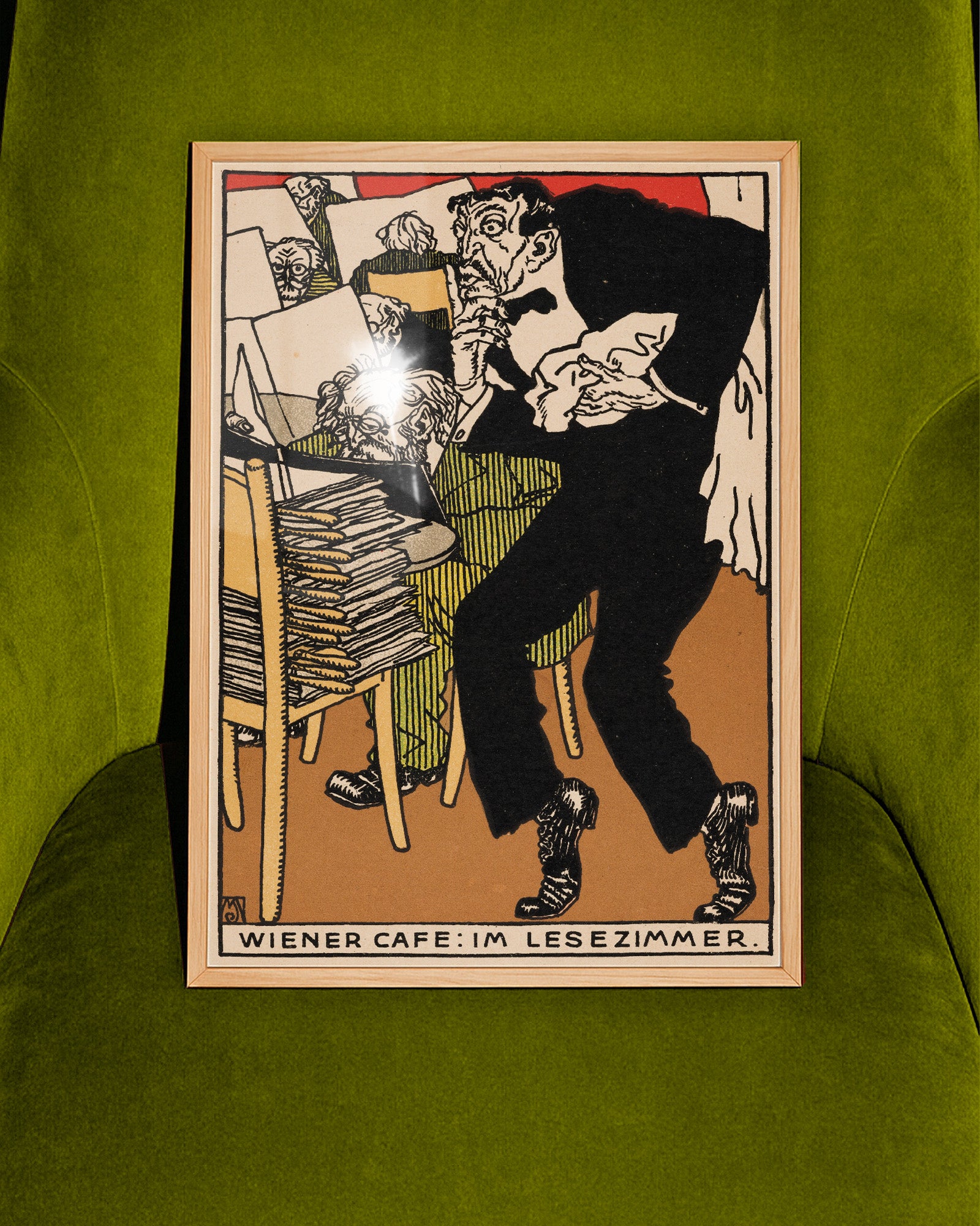 Viennese Café: In the Reading Room (1911) by Moriz Jung