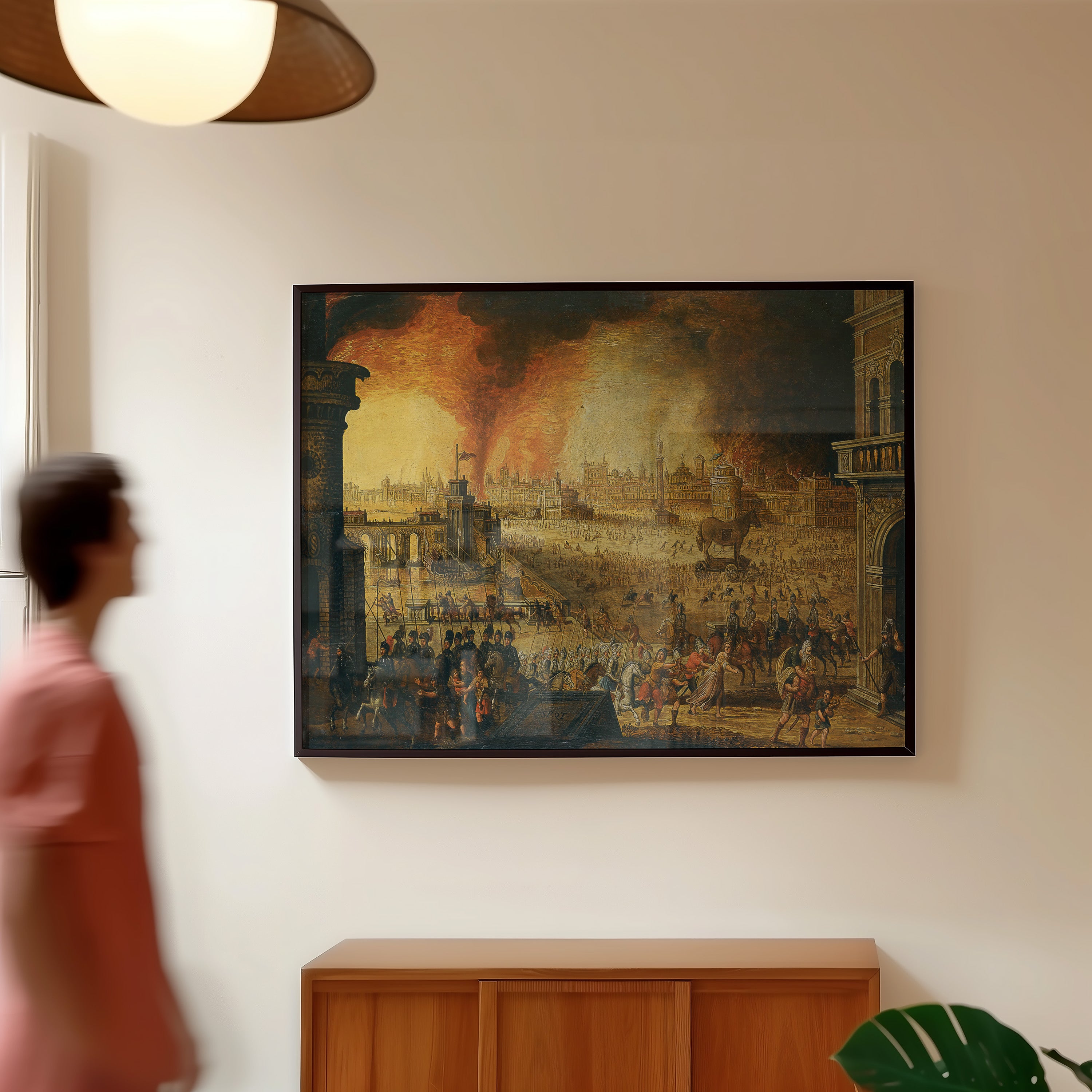 The Burning of Troy (17th Century) by Flemish School