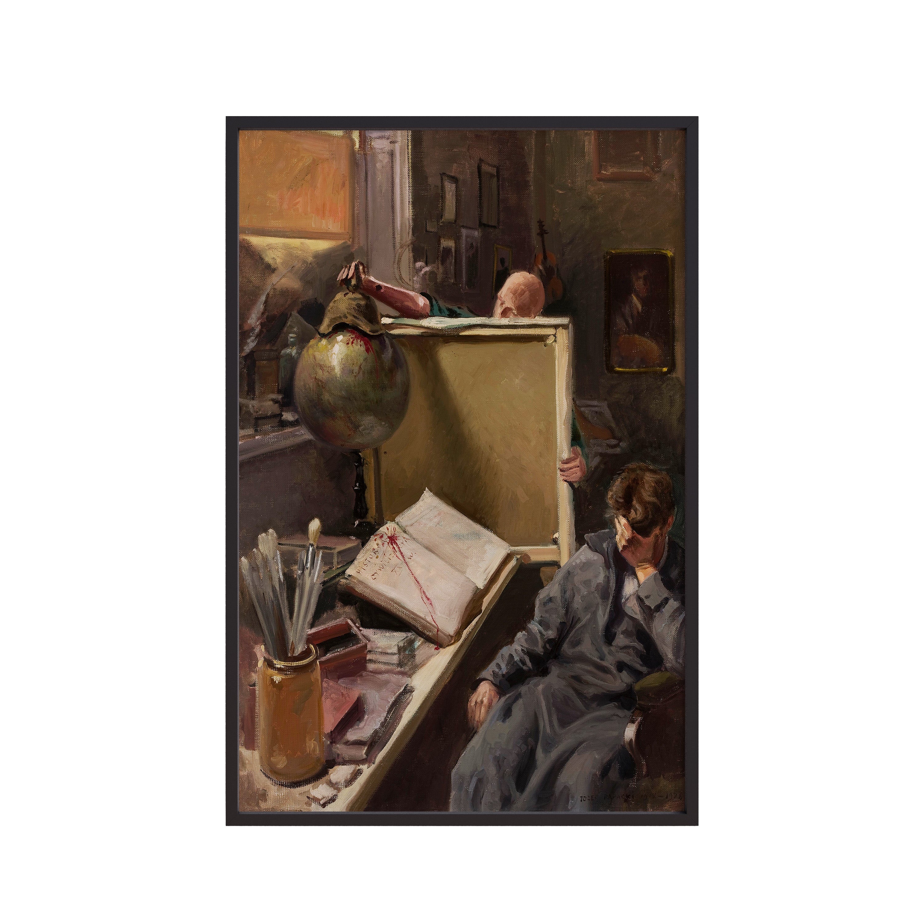Scene in the Painter’s Studio (1920s) by Józef Rapacki