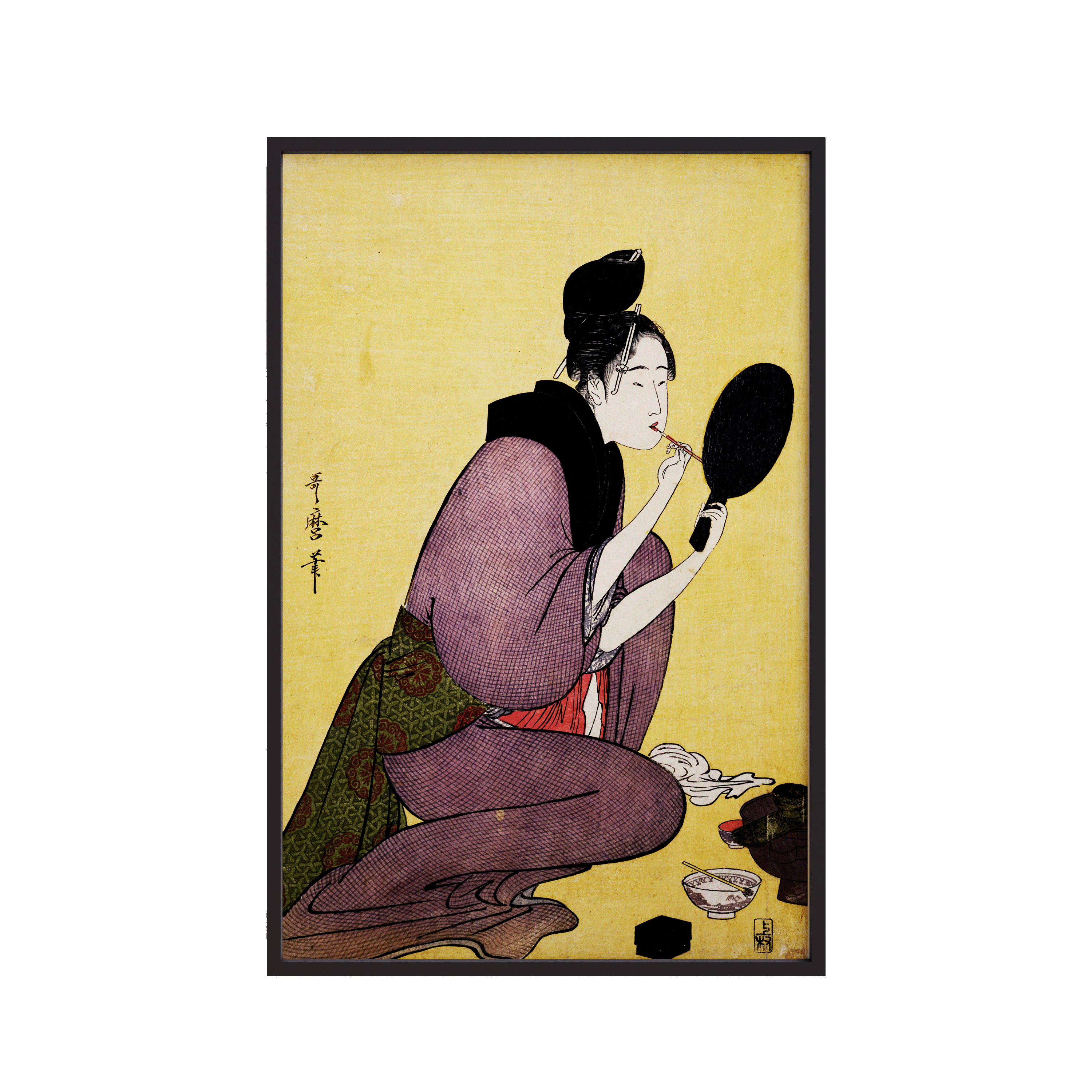 Kuchi -Beni - Painting the lips (1793-1804) by Kitagawa Utamaro