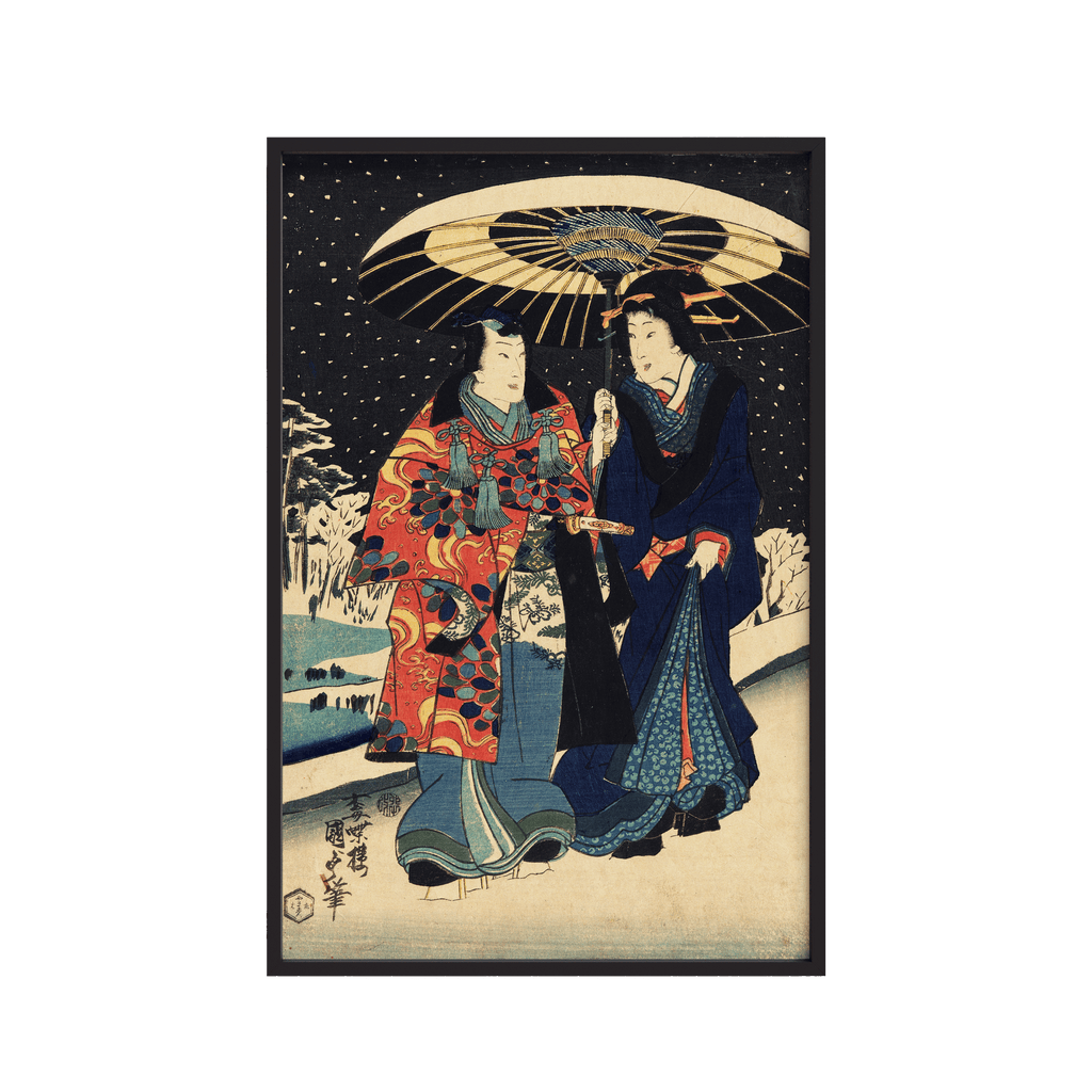Snow Scene (1800s) by Utagawa Kunisada