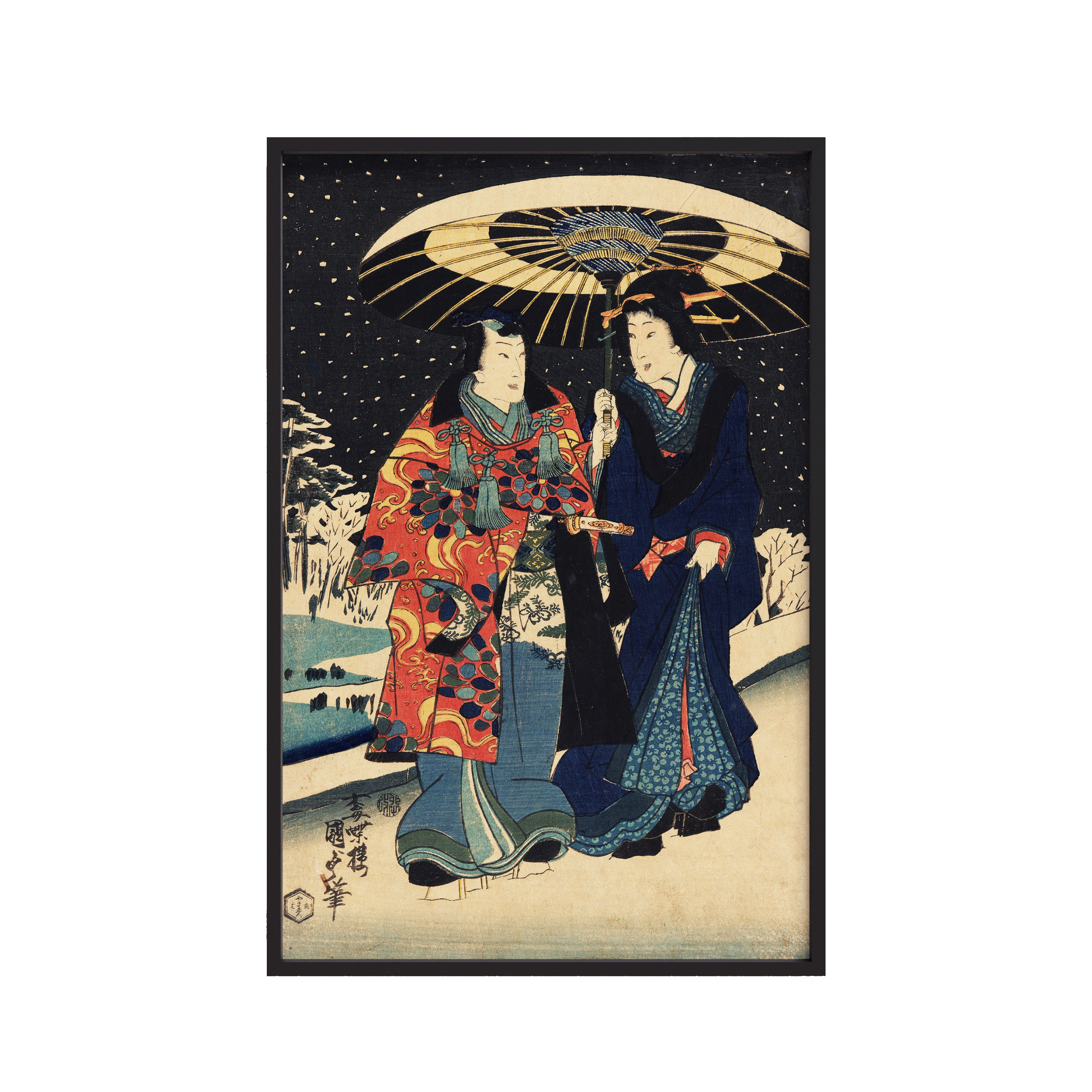 Snow Scene (1800s) by Utagawa Kunisada