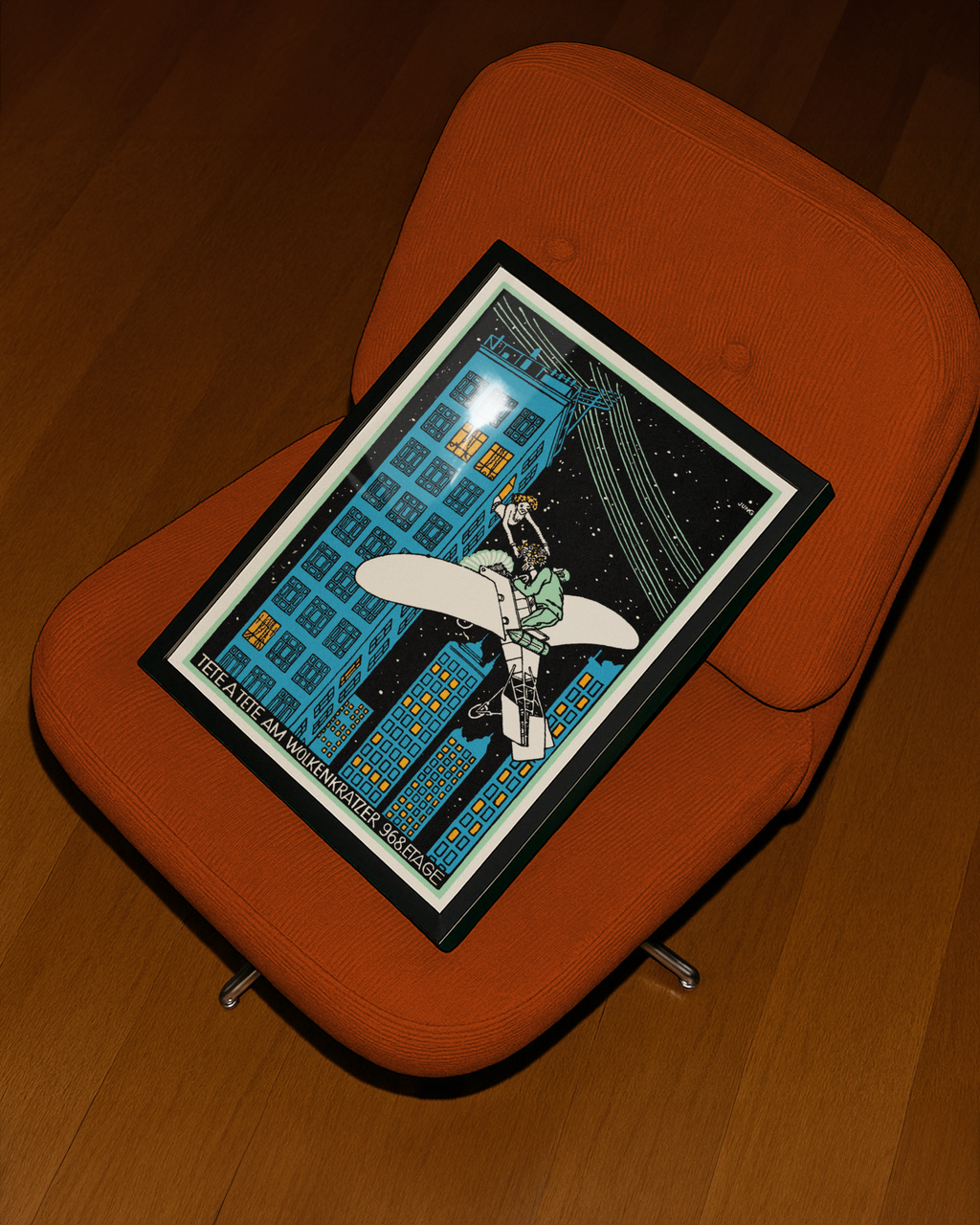 Tête á Tête on the 968th Floor of a Skyscraper (1911) by Moriz Jung