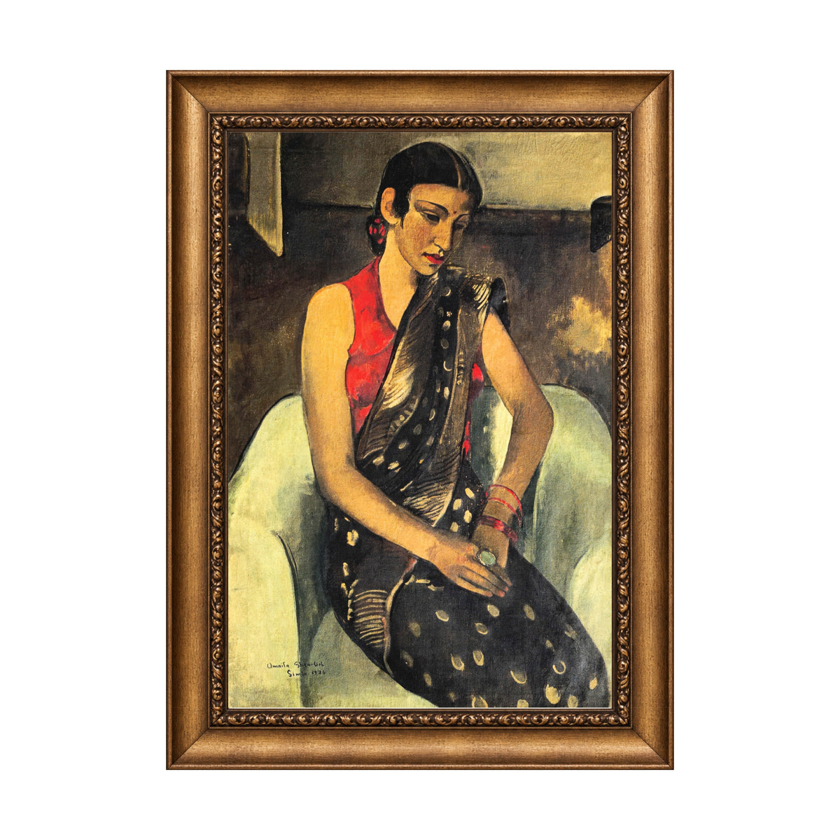 Portrait of Sister (1936) by Amrita Sher-Gil in Frame- Muse