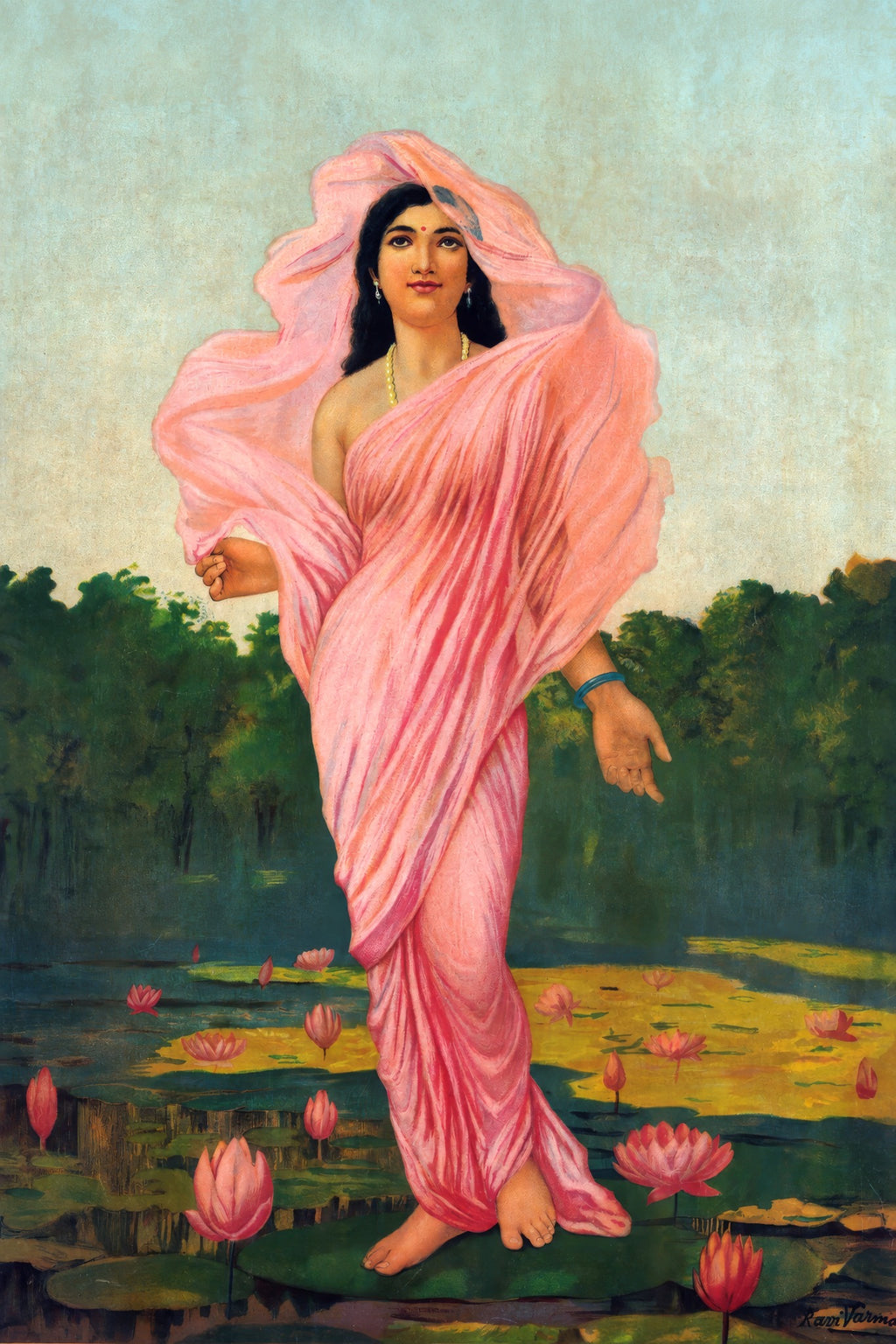 Padmini (The Lotus Lady) by Raja Ravi Varma — unframed artwork